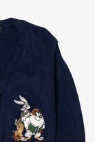 Vintage Navy Blue Looney Tunes Bugs And Taz Cardigan Sweater (1990s)
