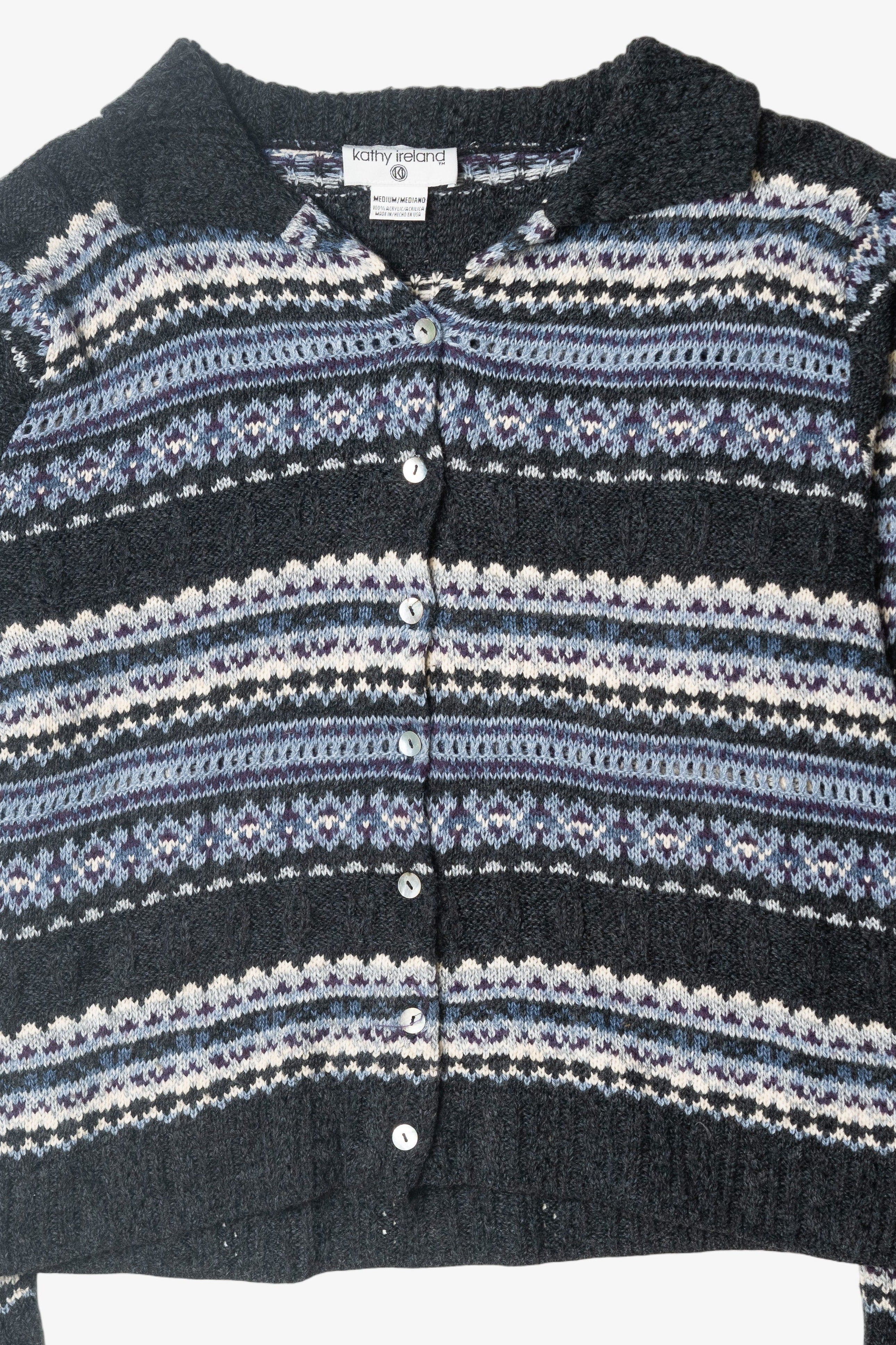 Vintage Kathy Ireland Fair Isle Cardigan (1990s)