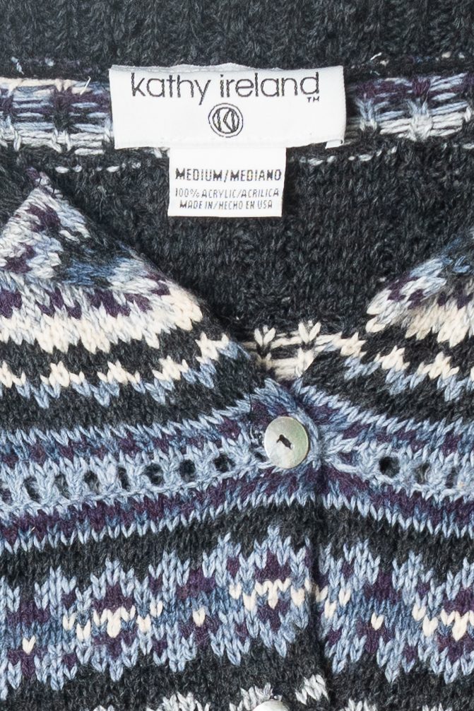 Vintage Kathy Ireland Fair Isle Cardigan (1990s)