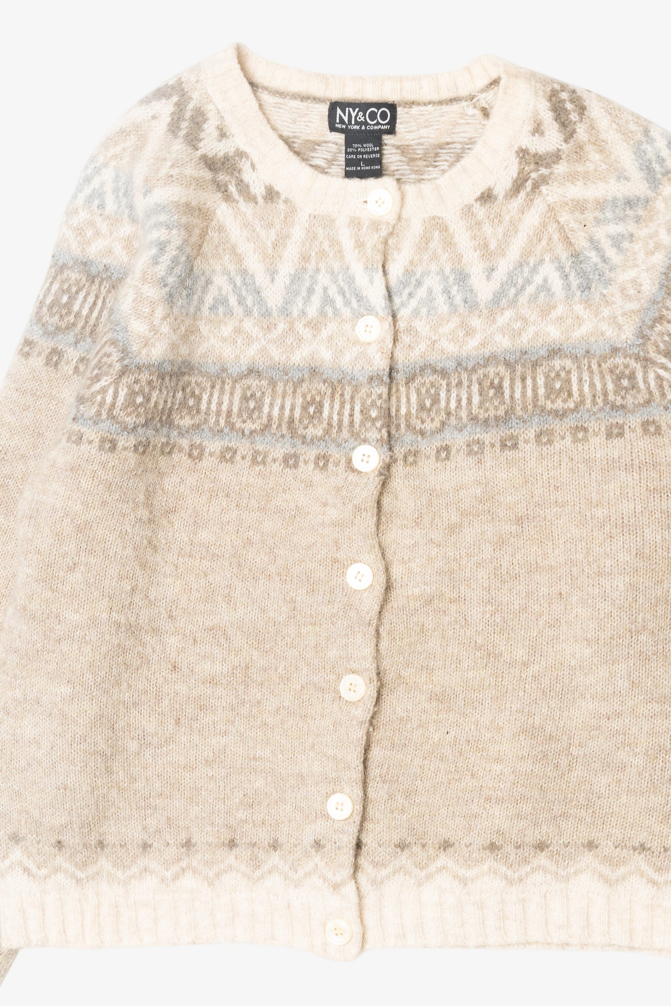 Vintage NY and Co Fair Isle Cardigan (2000s)