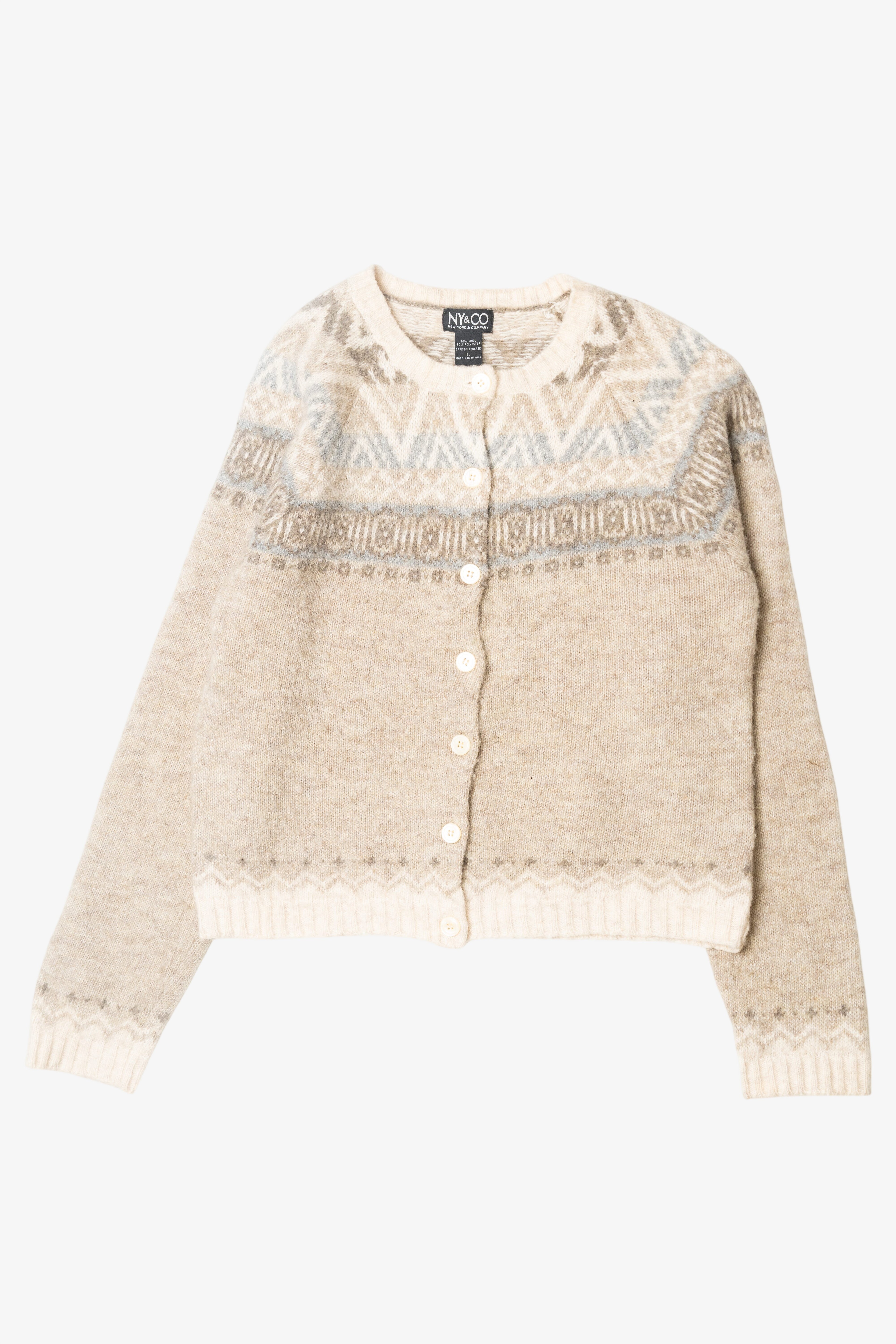 Vintage NY and Co Fair Isle Cardigan (2000s)