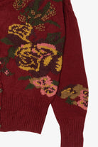 Vintage Burgundy Robin Sinkler Cardigan Sweater (1990s)