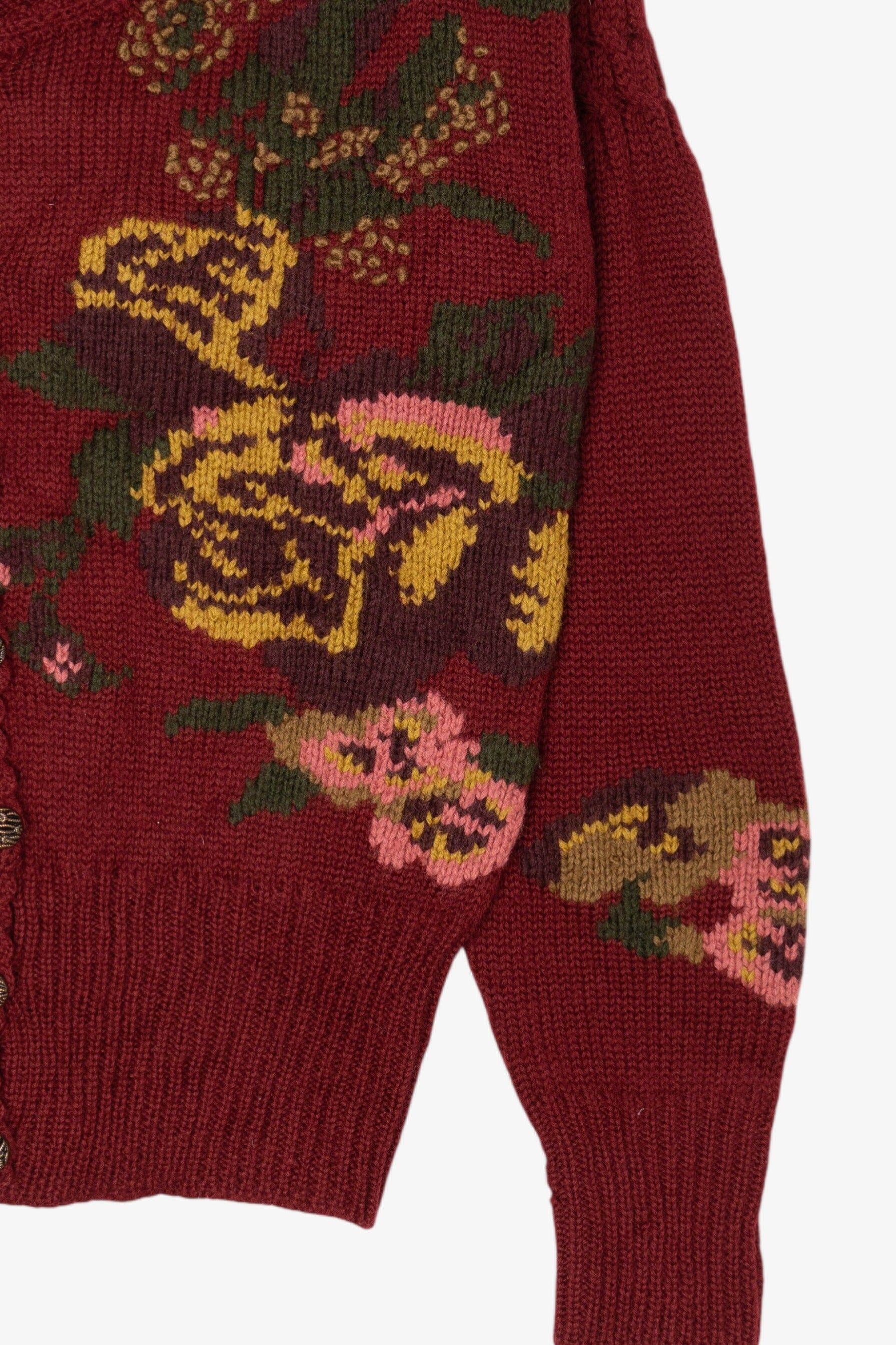Vintage Burgundy Robin Sinkler Cardigan Sweater (1990s)