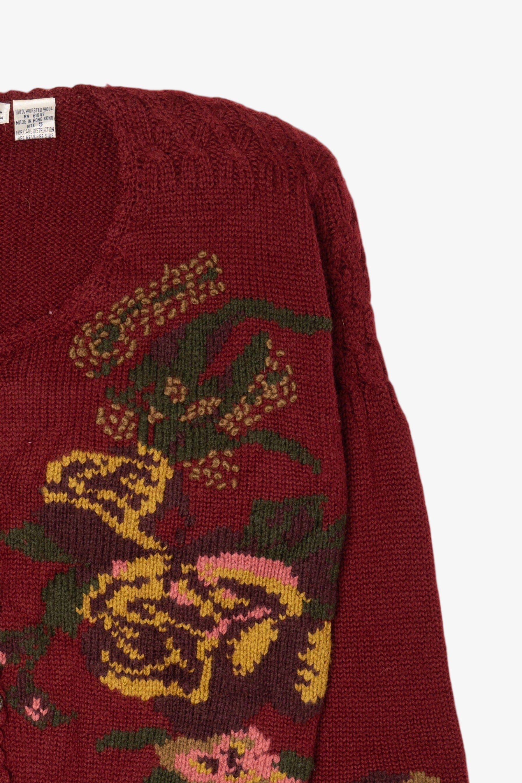 Vintage Burgundy Robin Sinkler Cardigan Sweater (1990s)
