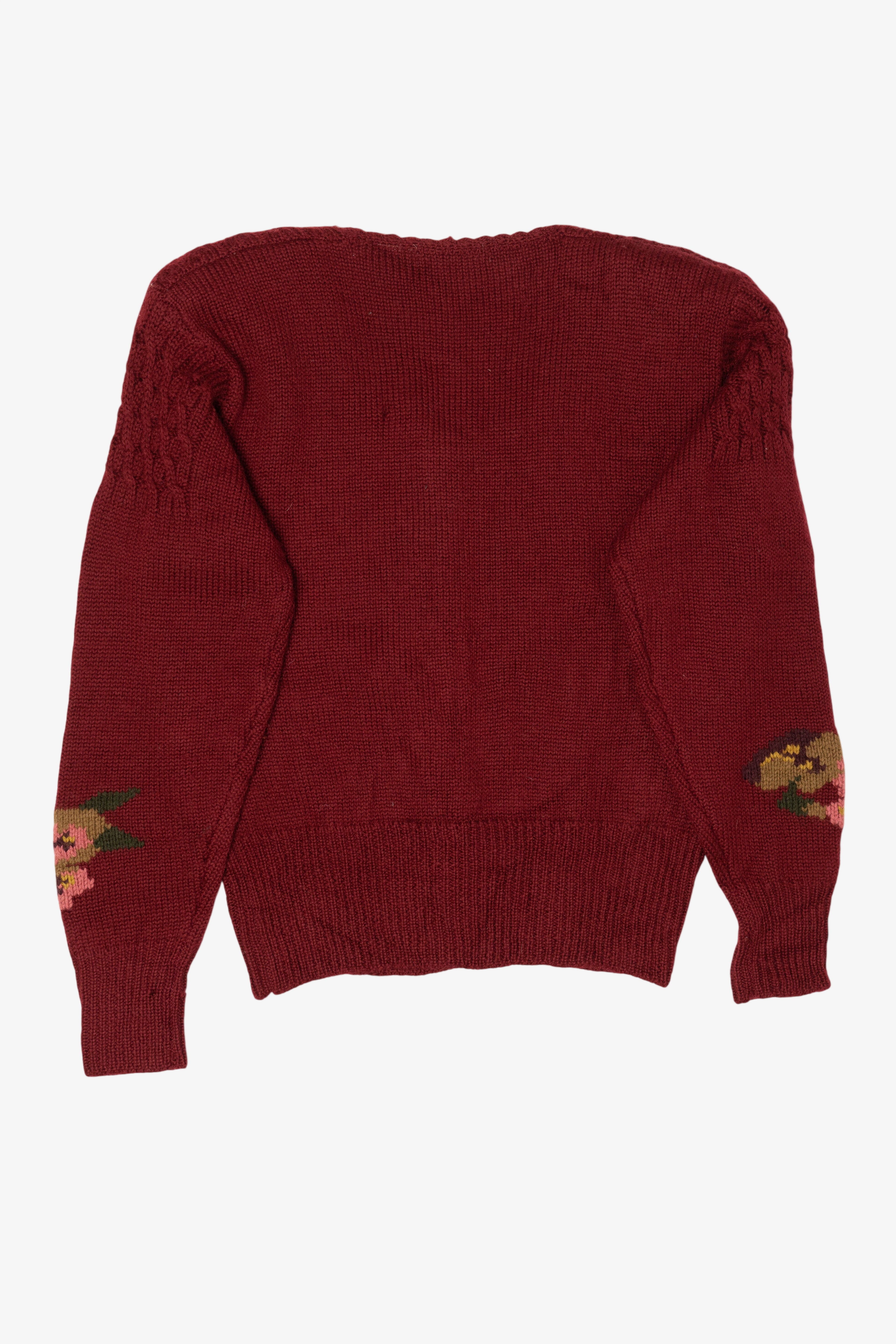 Vintage Burgundy Robin Sinkler Cardigan Sweater (1990s)