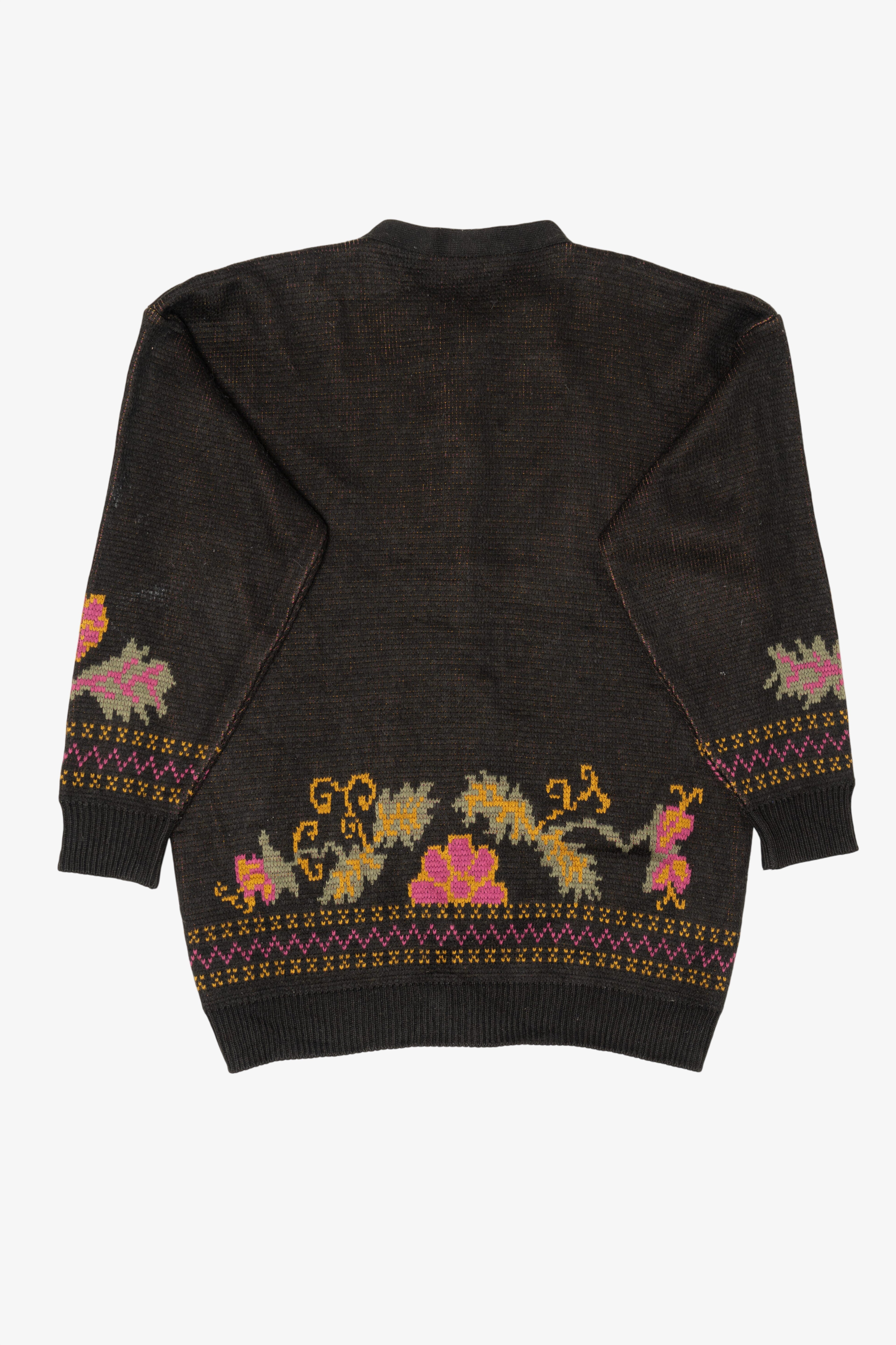 Vintage Floral Cardigan Sweater (1990s)