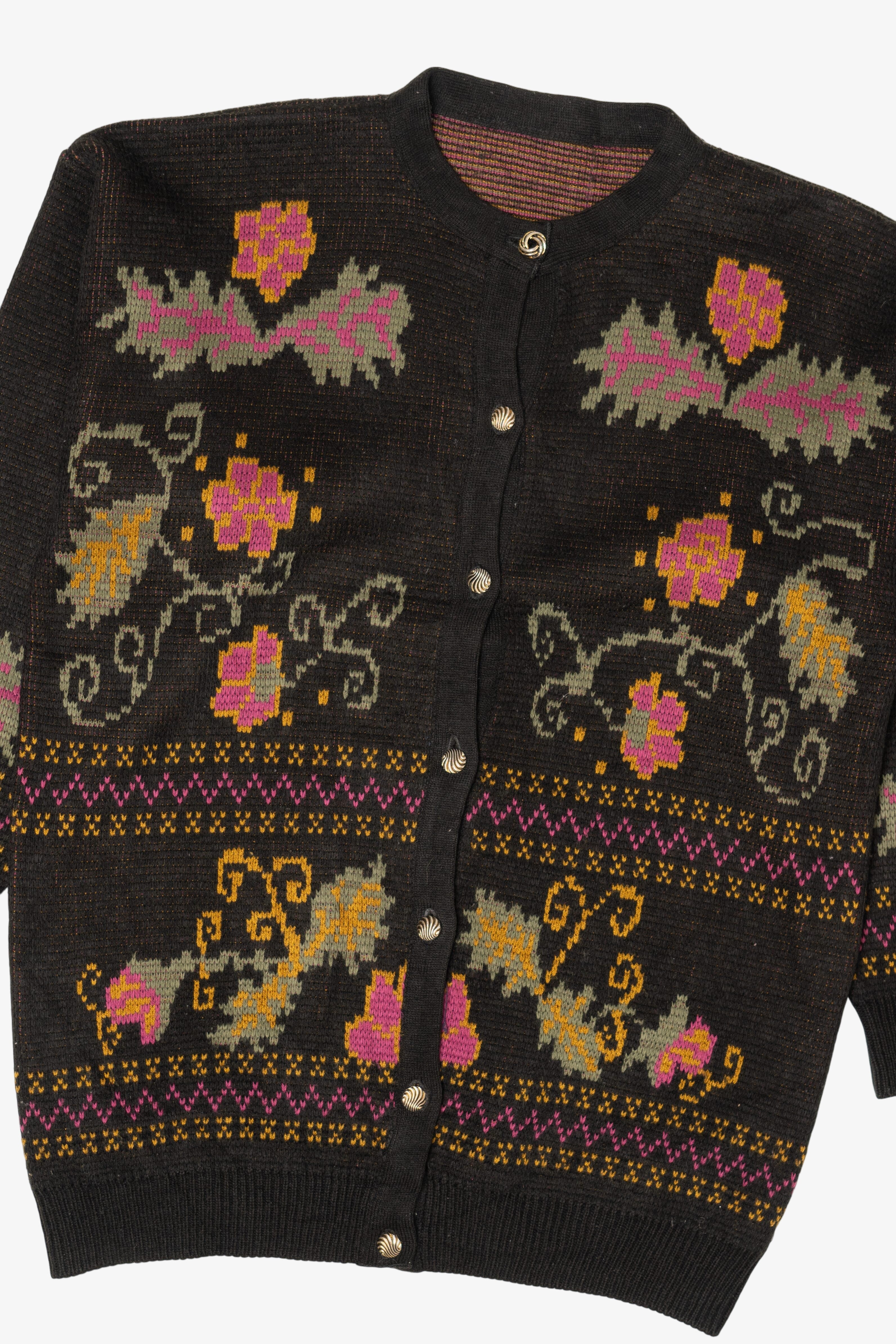 Vintage Floral Cardigan Sweater (1990s)