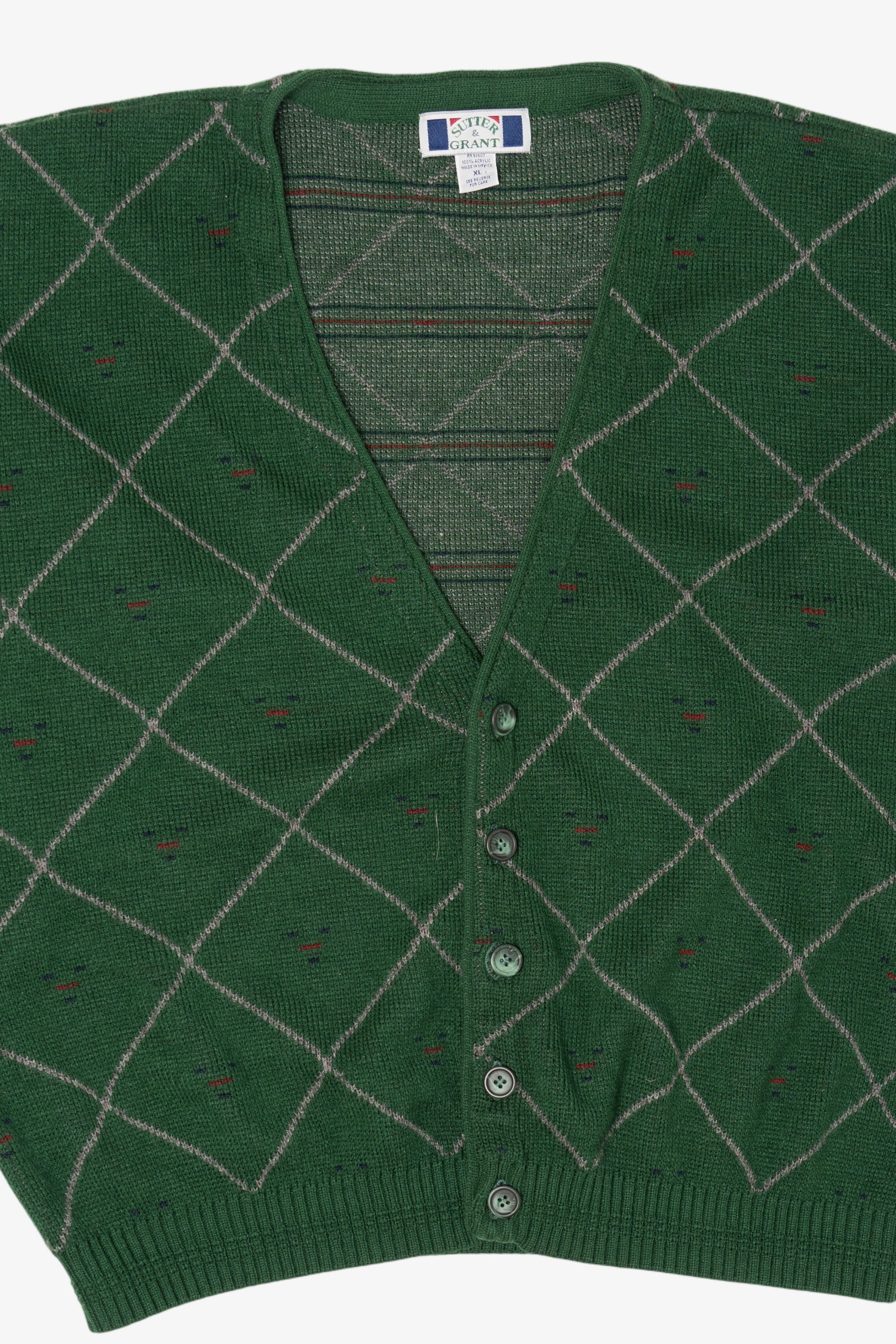 Vintage Green Sutter & Grant Cardigan Sweater (1990s)