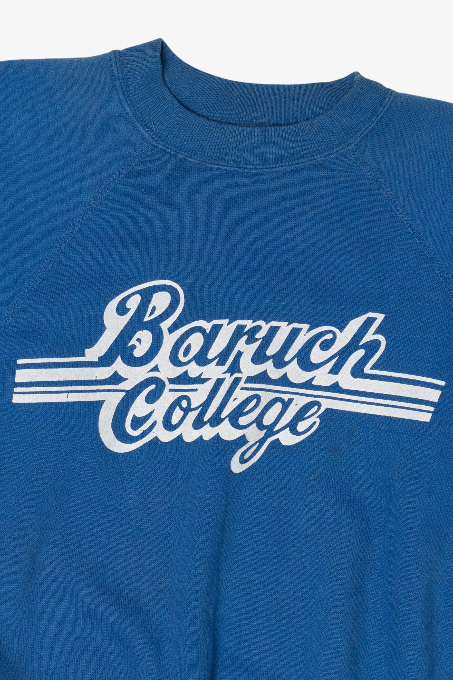 Vintage Blue Baruch College Raglan Sweatshirt (1990s)