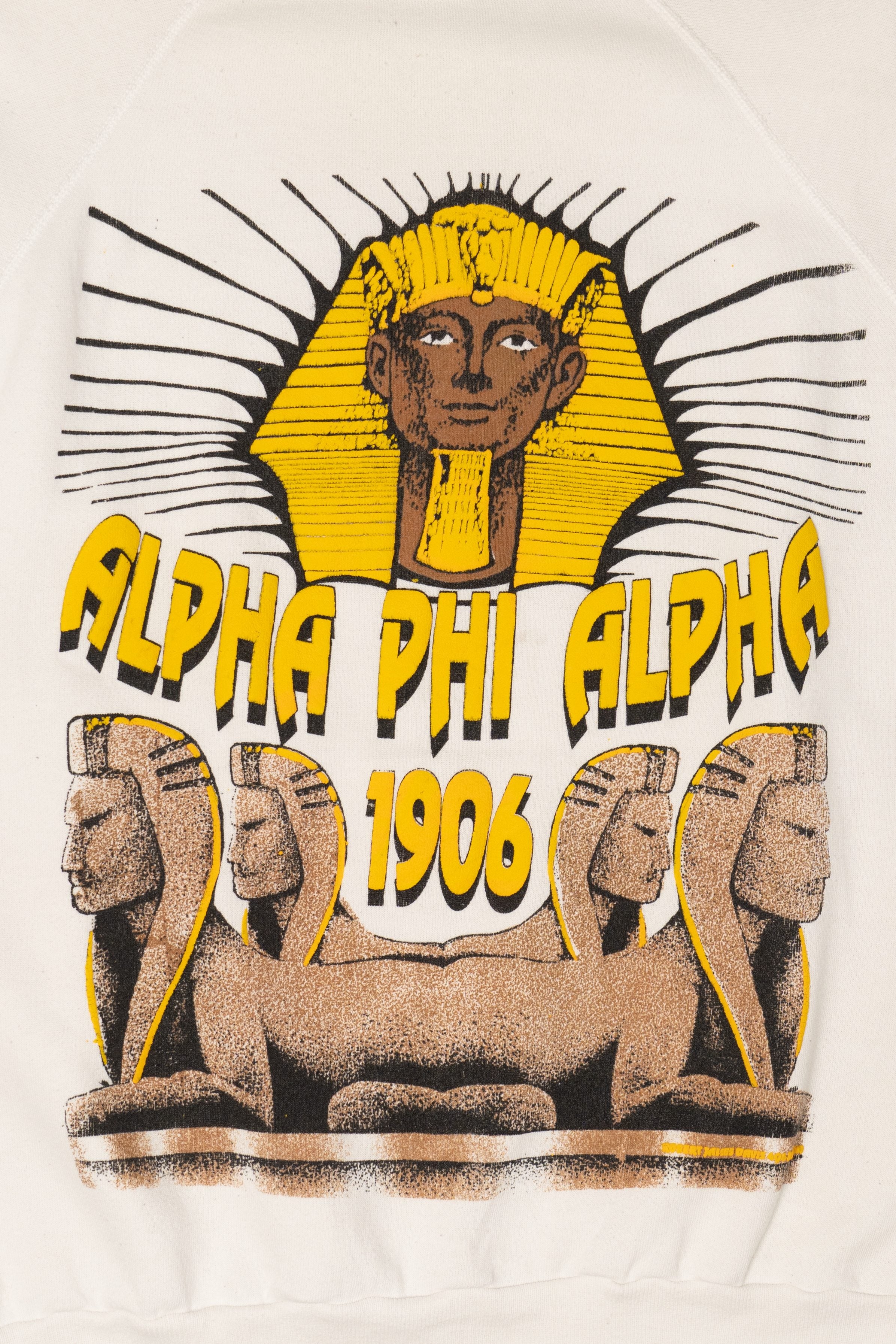Vintage Alpha Phi Alpha Egyptian Pharaoh Raglan Sweatshirt (1990s)