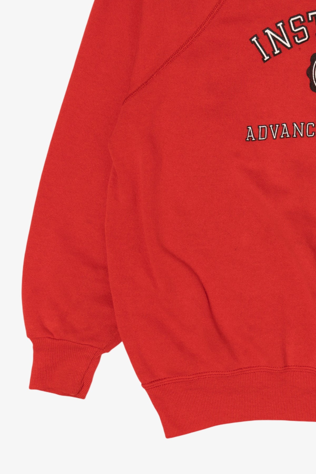 Vintage Red "Institute For Advanced Shopping" Funny Raglan Sweatshirt (1980s)