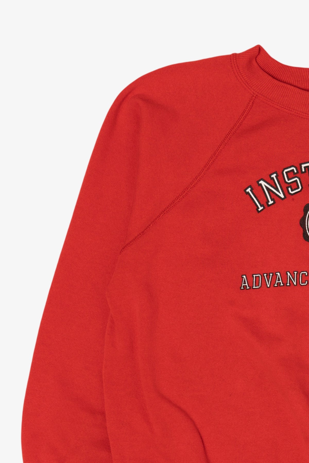 Vintage Red "Institute For Advanced Shopping" Funny Raglan Sweatshirt (1980s)