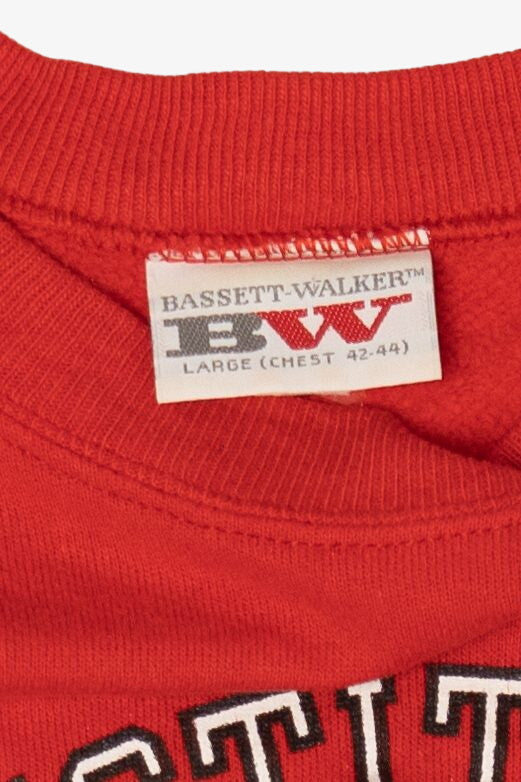 Vintage Red "Institute For Advanced Shopping" Funny Raglan Sweatshirt (1980s)