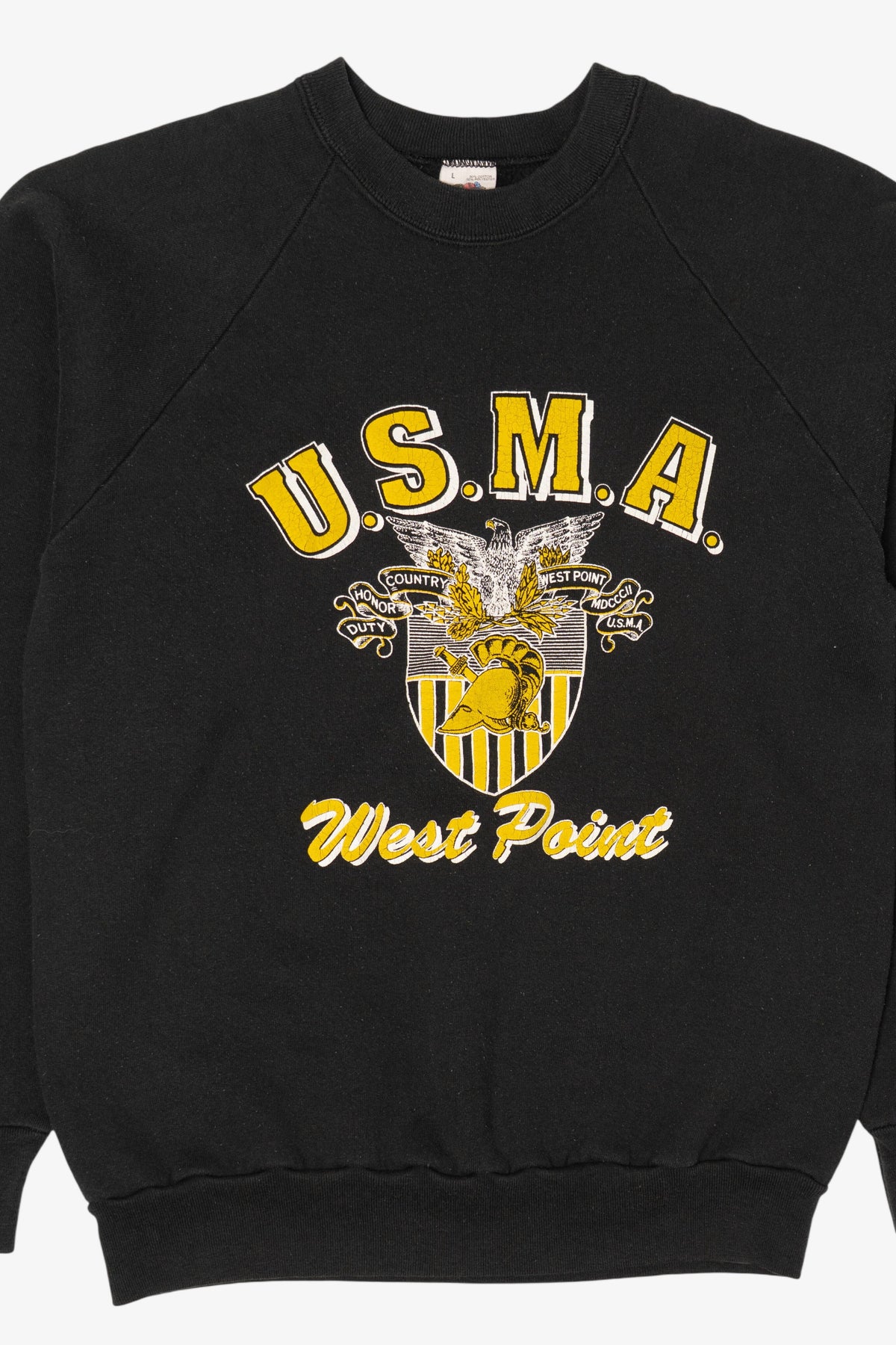 Vintage Black U.S.M.A West Point Raglan Sweatshirt (1990s)