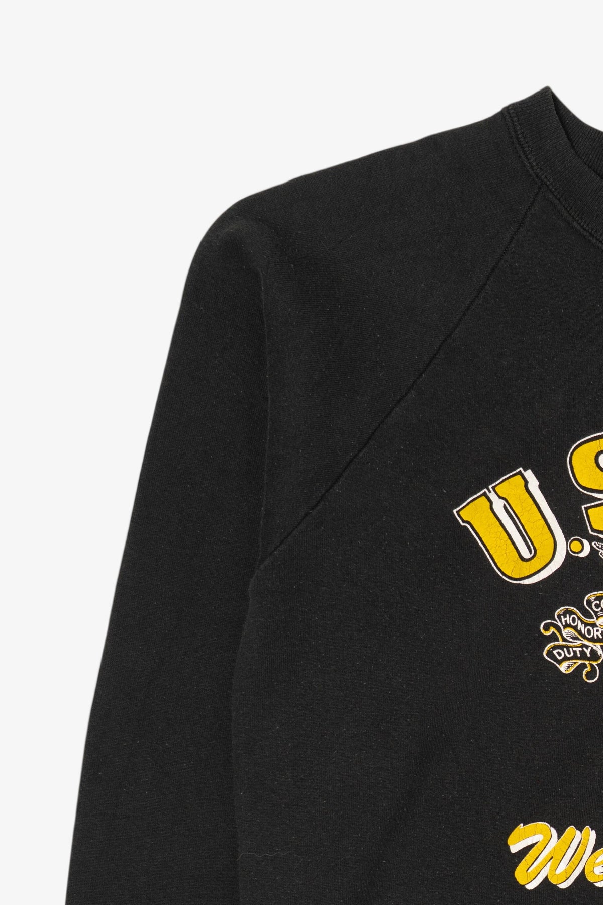 Vintage Black U.S.M.A West Point Raglan Sweatshirt (1990s)
