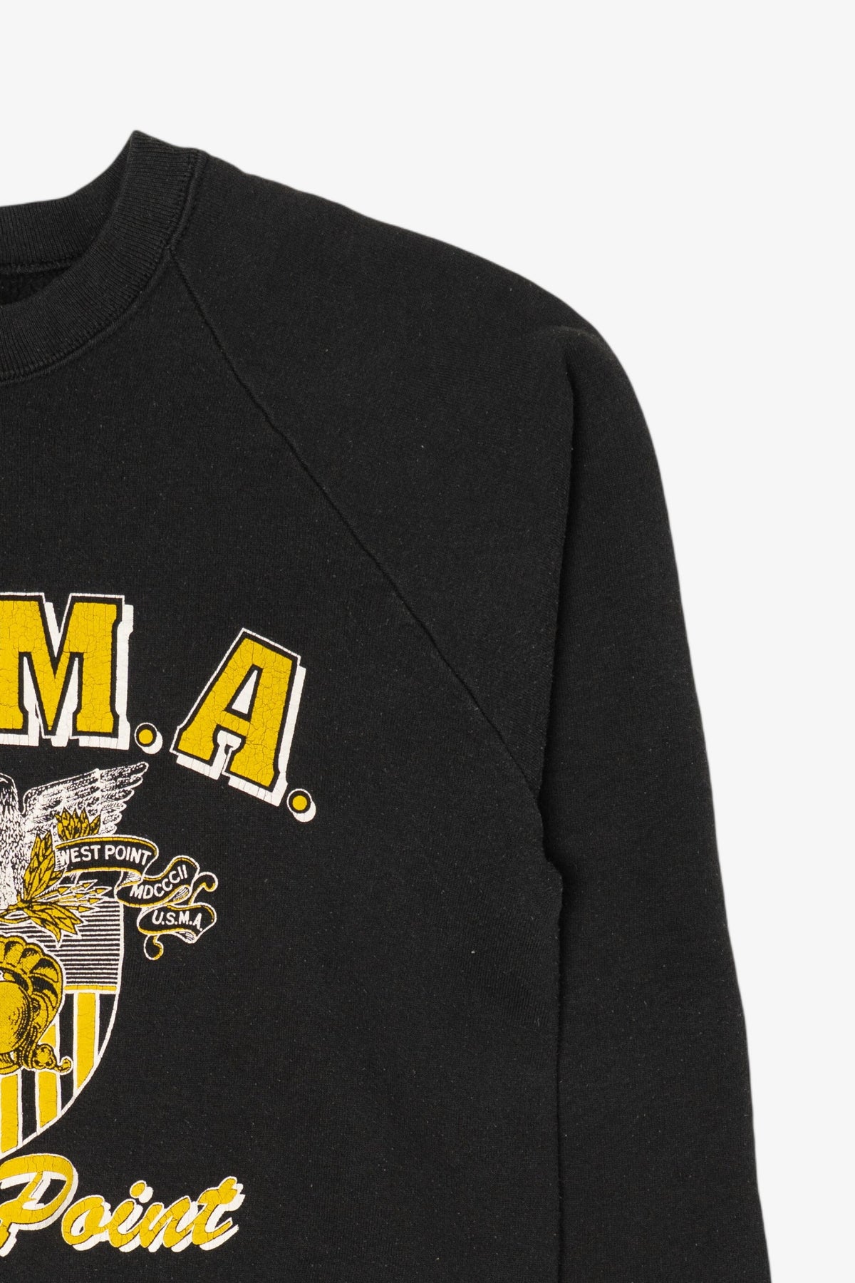 Vintage Black U.S.M.A West Point Raglan Sweatshirt (1990s)