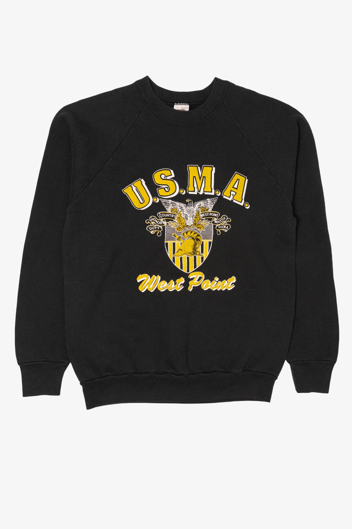 Vintage Black U.S.M.A West Point Raglan Sweatshirt (1990s)