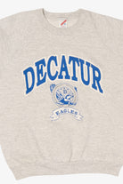 Vintage Light Gray Embossed Decatur Eagles Raglan Sweatshirt (1990s)