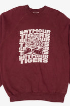 Vintage Burgundy Seymour Tigers Raglan Sweatshirt (1990s)