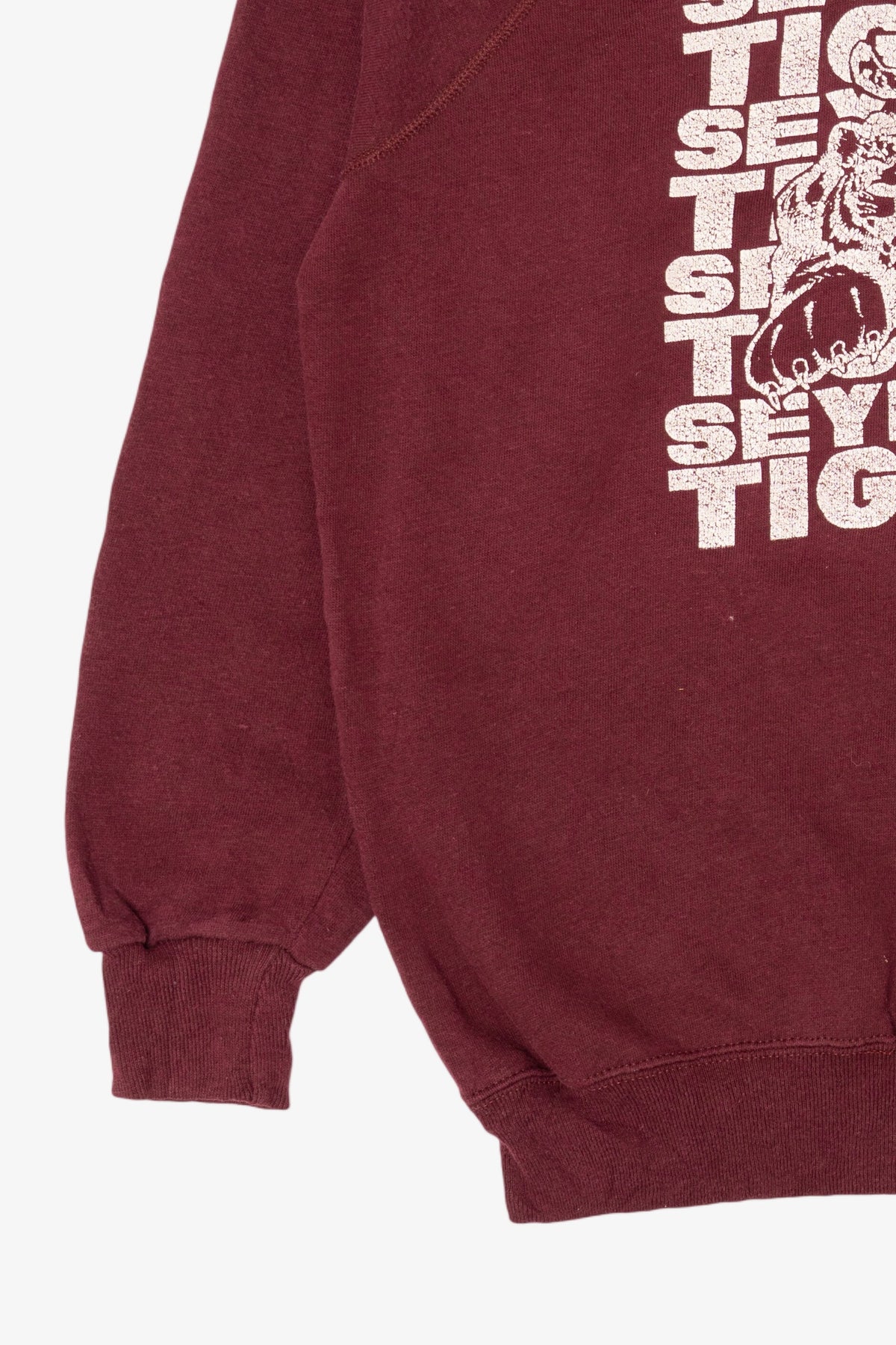 Vintage Burgundy Seymour Tigers Raglan Sweatshirt (1990s)