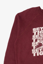 Vintage Burgundy Seymour Tigers Raglan Sweatshirt (1990s)