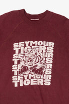 Vintage Burgundy Seymour Tigers Raglan Sweatshirt (1990s)
