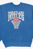 Vintage Blue Wheatland Mules Basketball Raglan Sweatshirt (1990s)