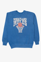 Vintage Blue Wheatland Mules Basketball Raglan Sweatshirt (1990s)