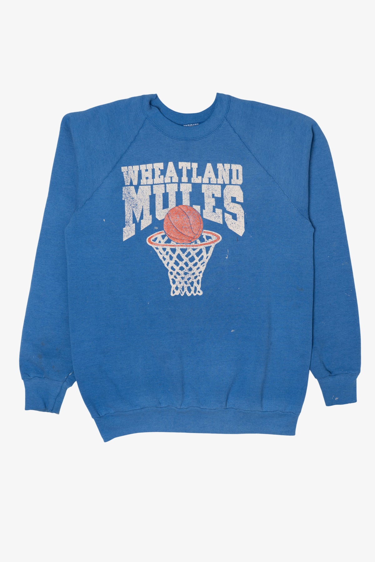 Vintage Blue Wheatland Mules Basketball Raglan Sweatshirt (1990s)