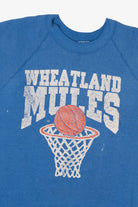 Vintage Blue Wheatland Mules Basketball Raglan Sweatshirt (1990s)
