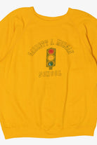 Vintage Yellow Garrett A. Morgan School Short Sleeve Raglan Sweatshirt (1990s)