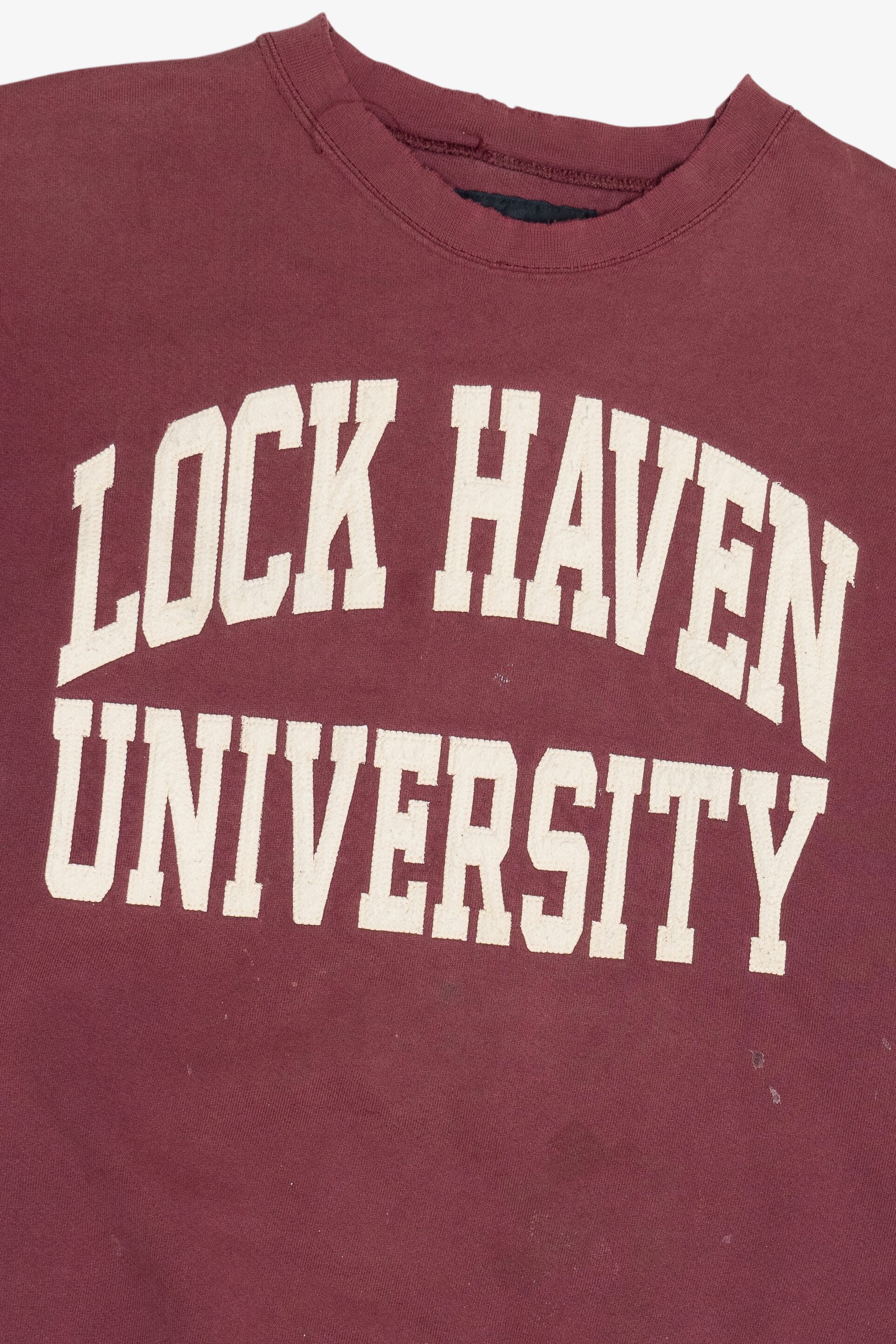 Vintage Thrashed "Lock Haven University" Pennsylvania College Sweatshirt (1990s)
