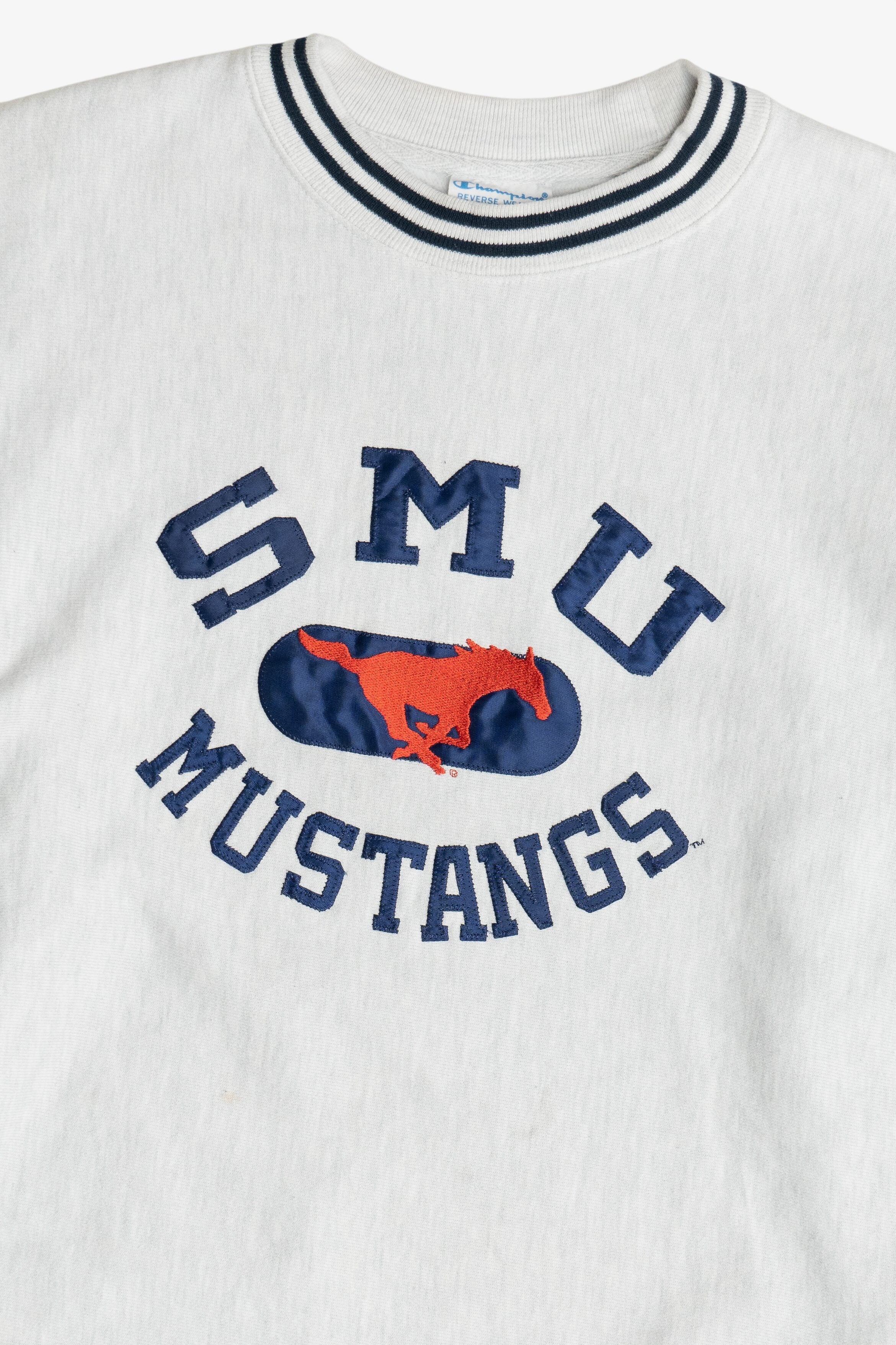 Distressed "SMU Mustangs" Champion University Sweatshirt (2010s)