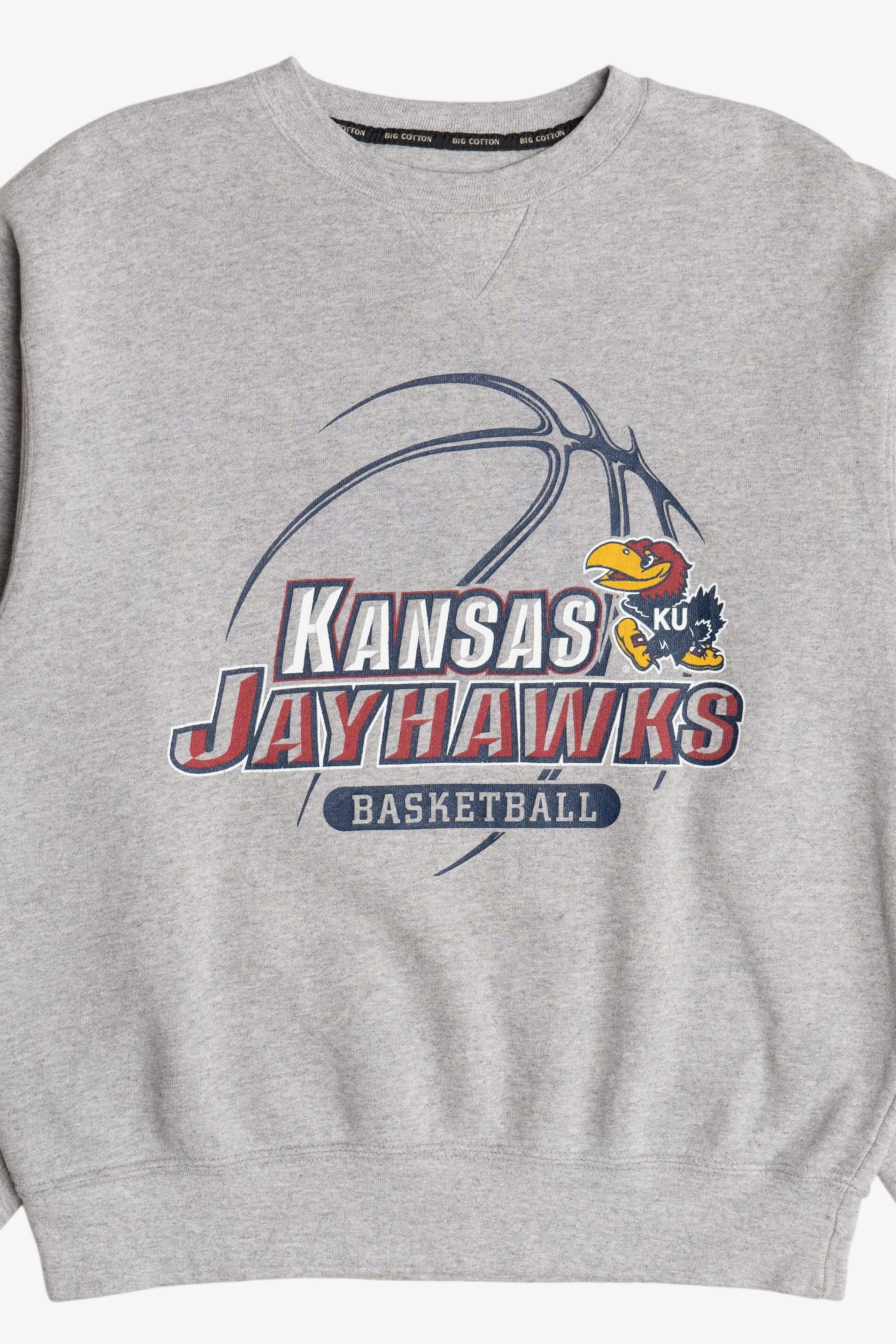 Vintage "Kansas Jayhawks Basketball" University Of Kansas College Sweatshirt (2000s)