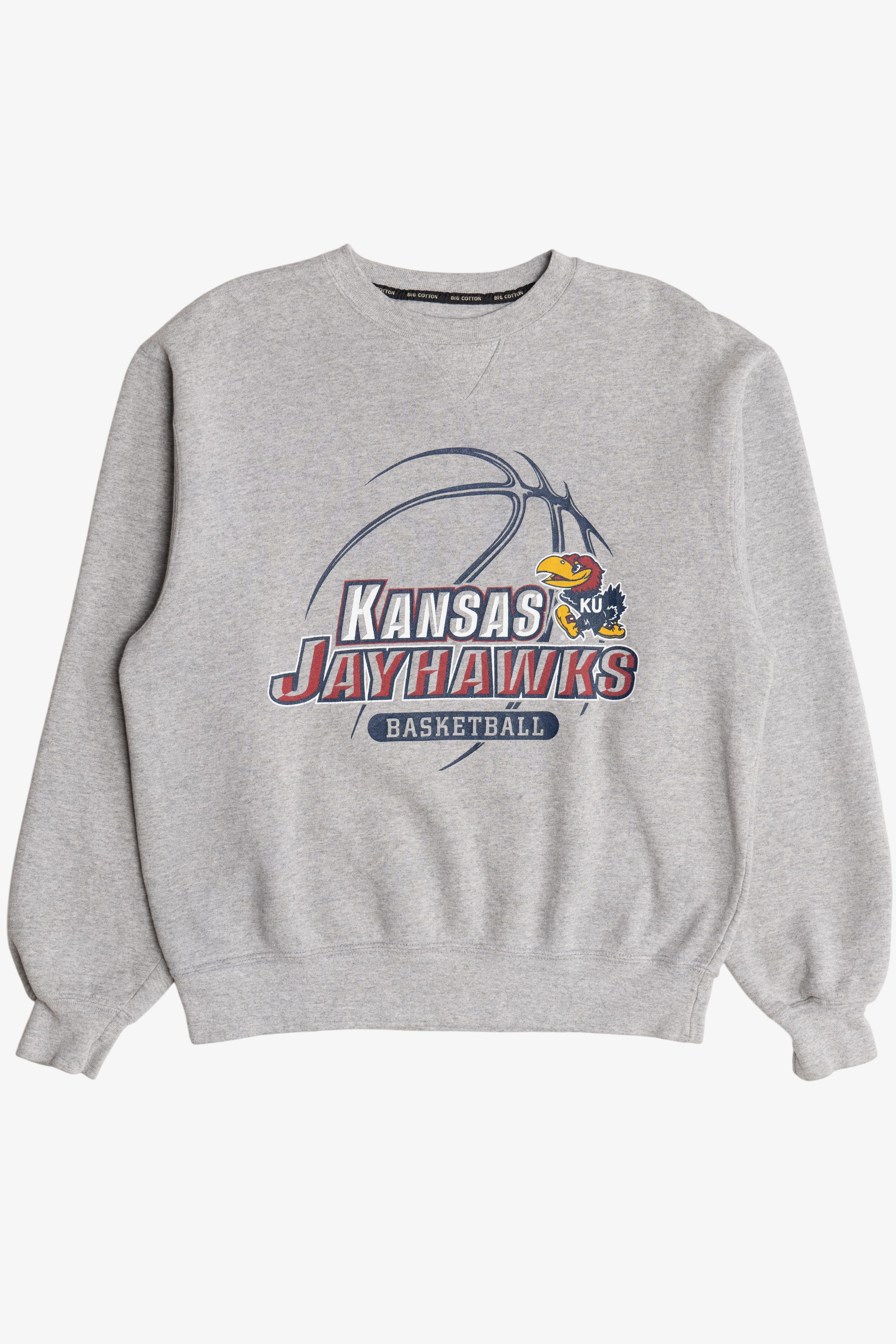 Vintage "Kansas Jayhawks Basketball" University Of Kansas College Sweatshirt (2000s)