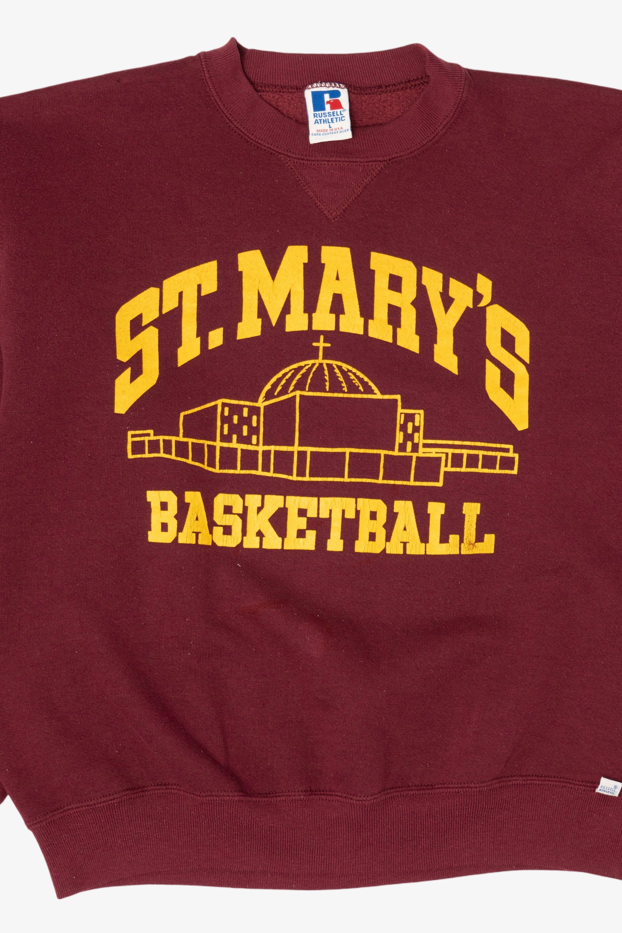 Vintage Burgundy St. Mary's Basketball Sweatshirt (1990s)