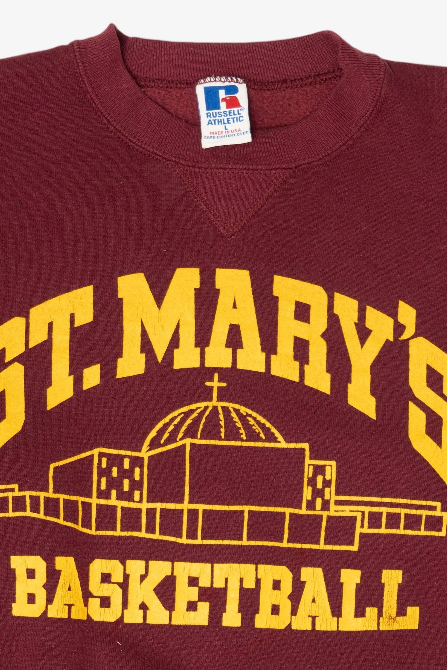 Vintage Burgundy St. Mary's Basketball Sweatshirt (1990s)