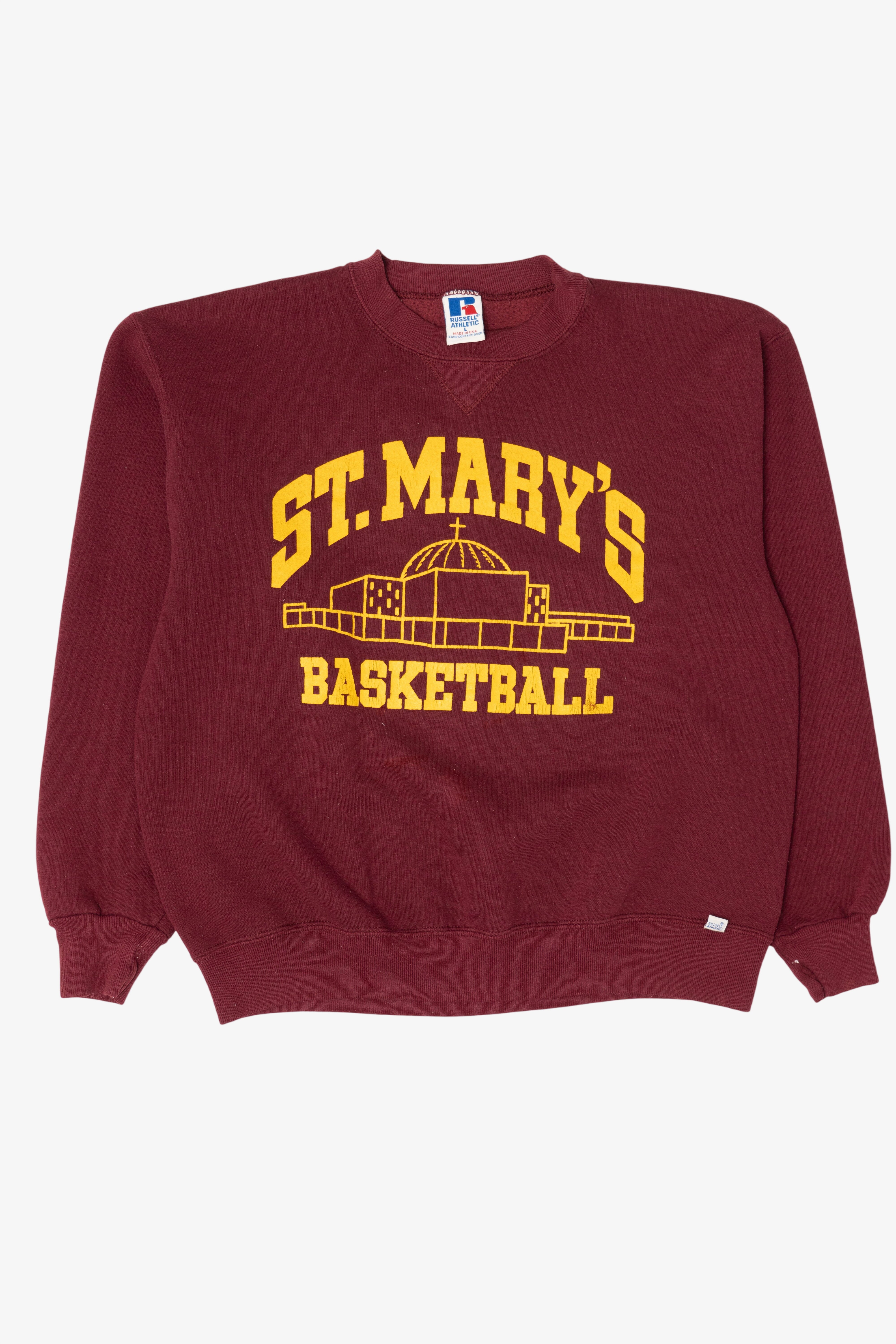 Vintage Burgundy St. Mary's Basketball Sweatshirt (1990s)