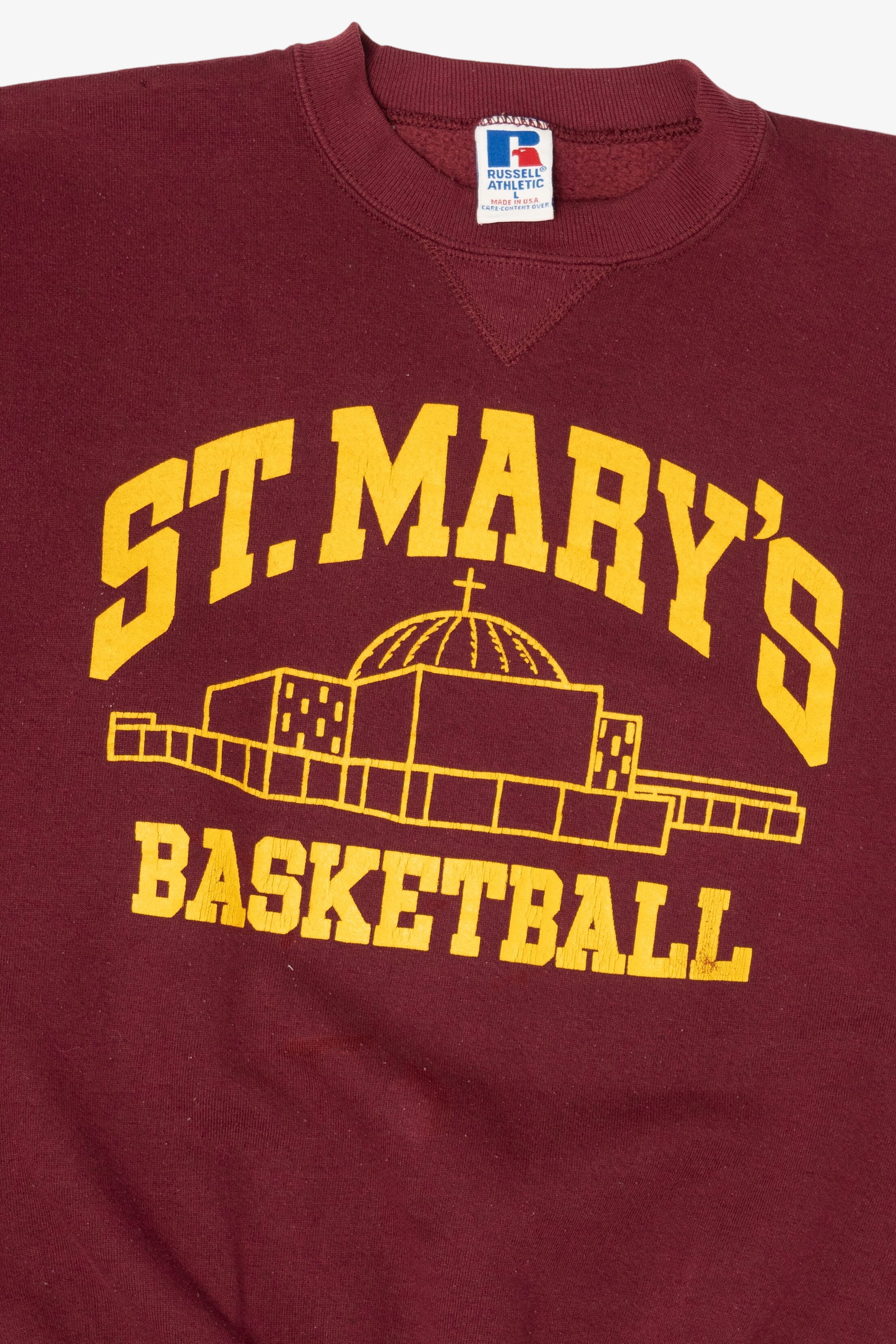Vintage Burgundy St. Mary's Basketball Sweatshirt (1990s)