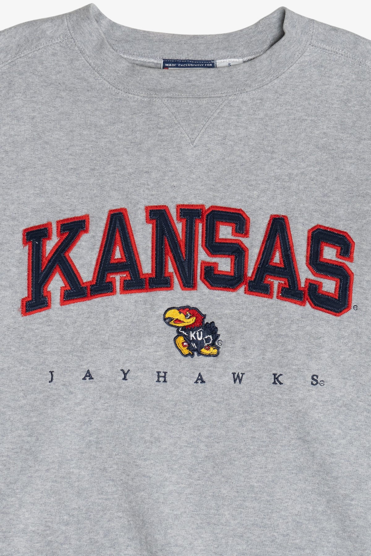 Vintage Kansas Jayhawks Embroidered Mascot College Sweatshirt (2000s)