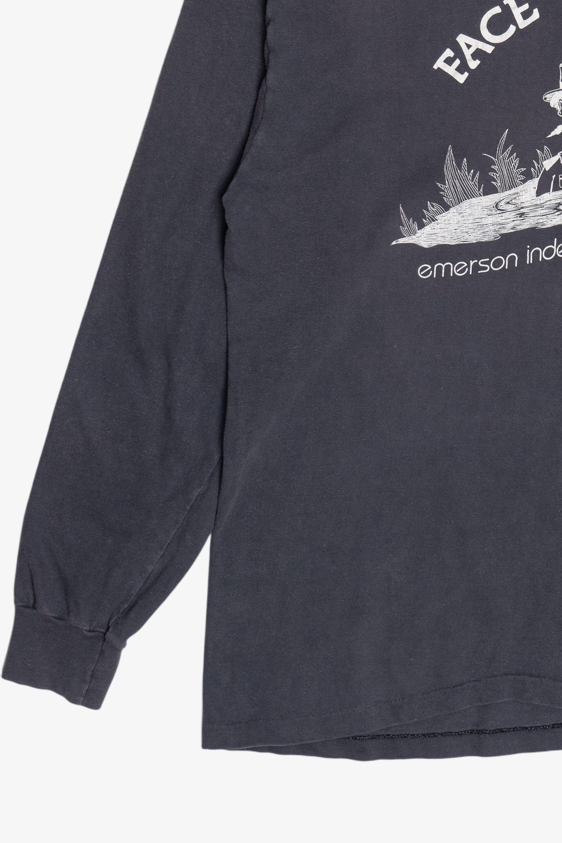 Vintage "Face The Day" "Emerson Independent Video" "Talent" Long Sleeve T-Shirt (1990s)