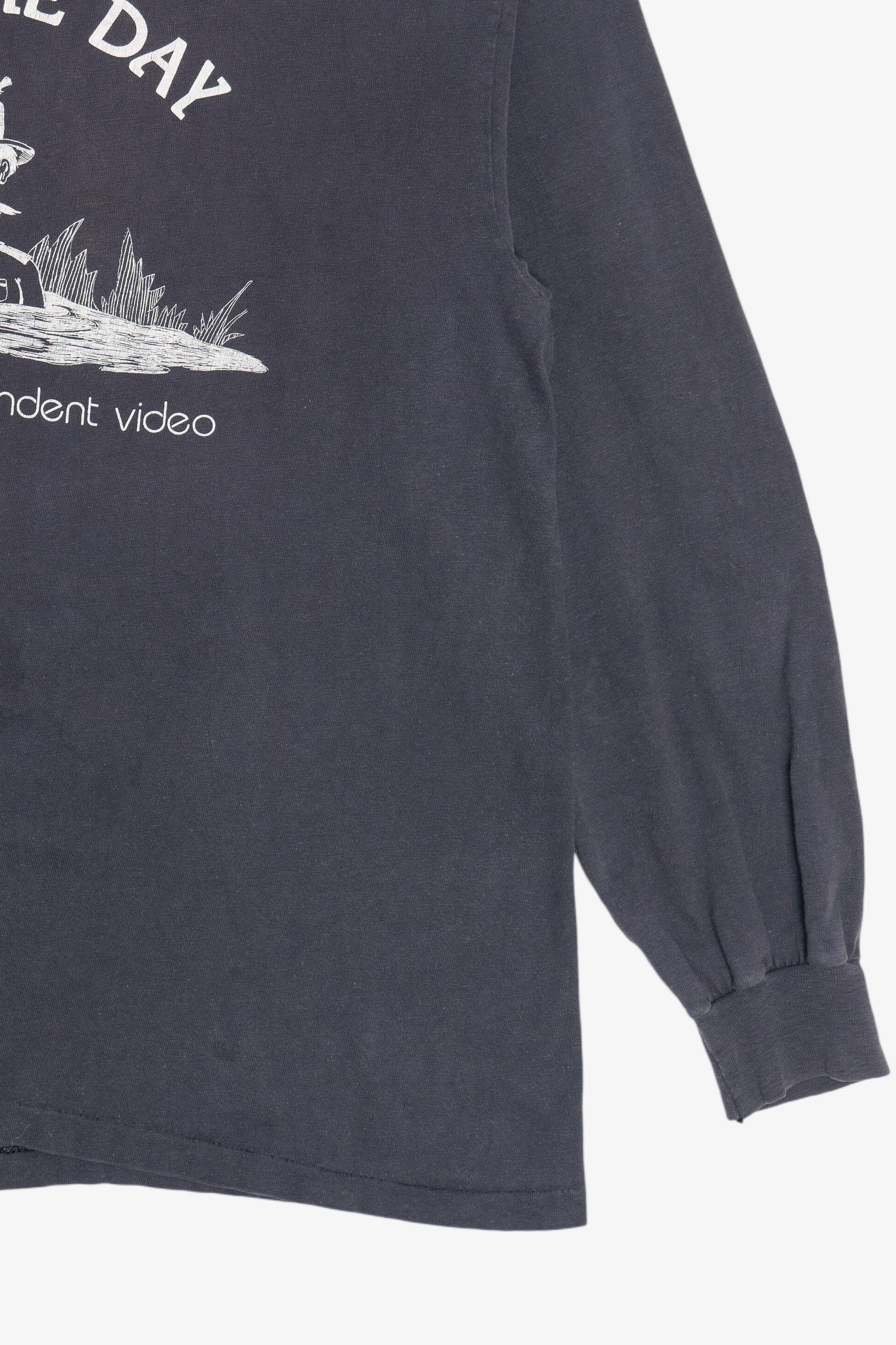 Vintage "Face The Day" "Emerson Independent Video" "Talent" Long Sleeve T-Shirt (1990s)