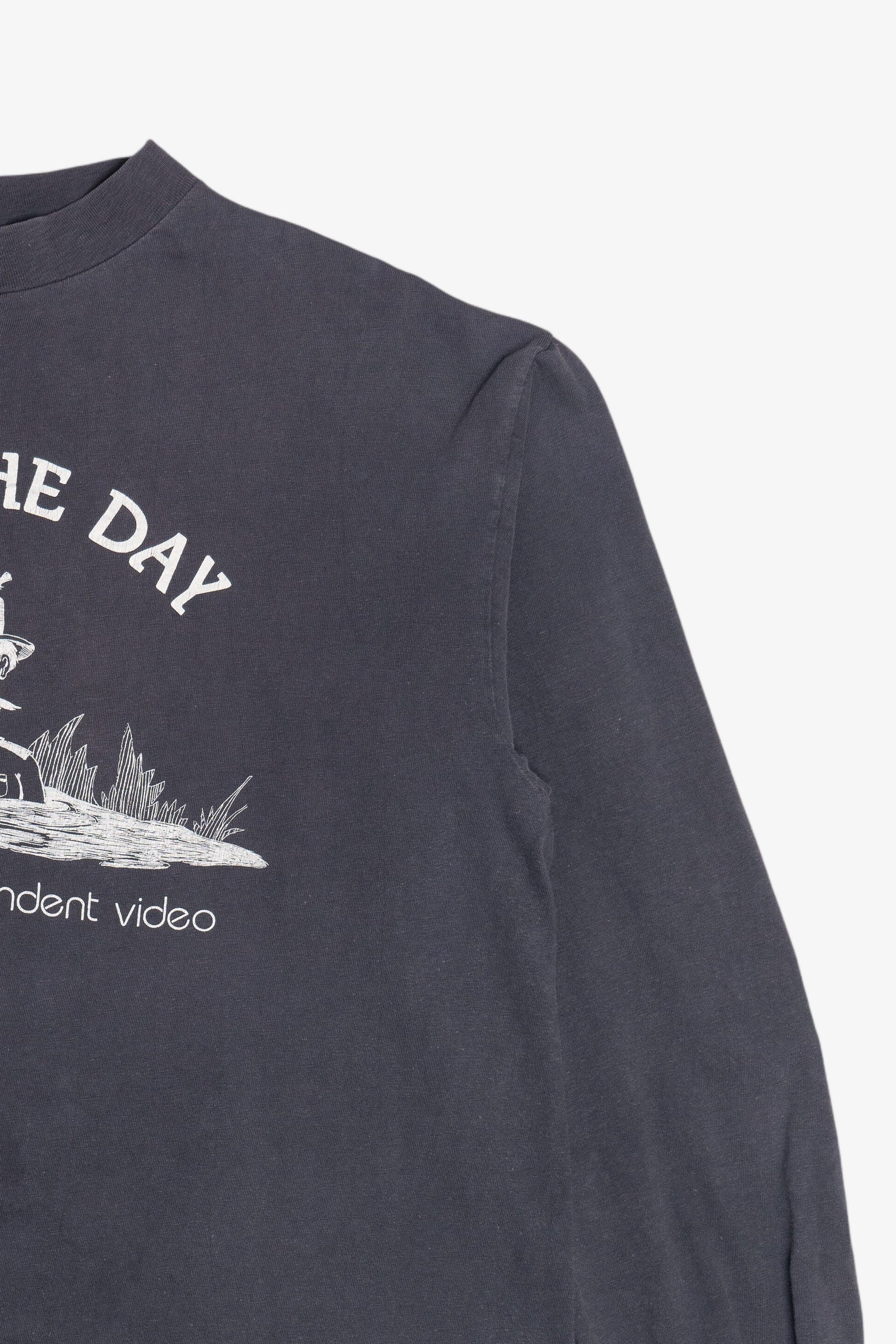 Vintage "Face The Day" "Emerson Independent Video" "Talent" Long Sleeve T-Shirt (1990s)