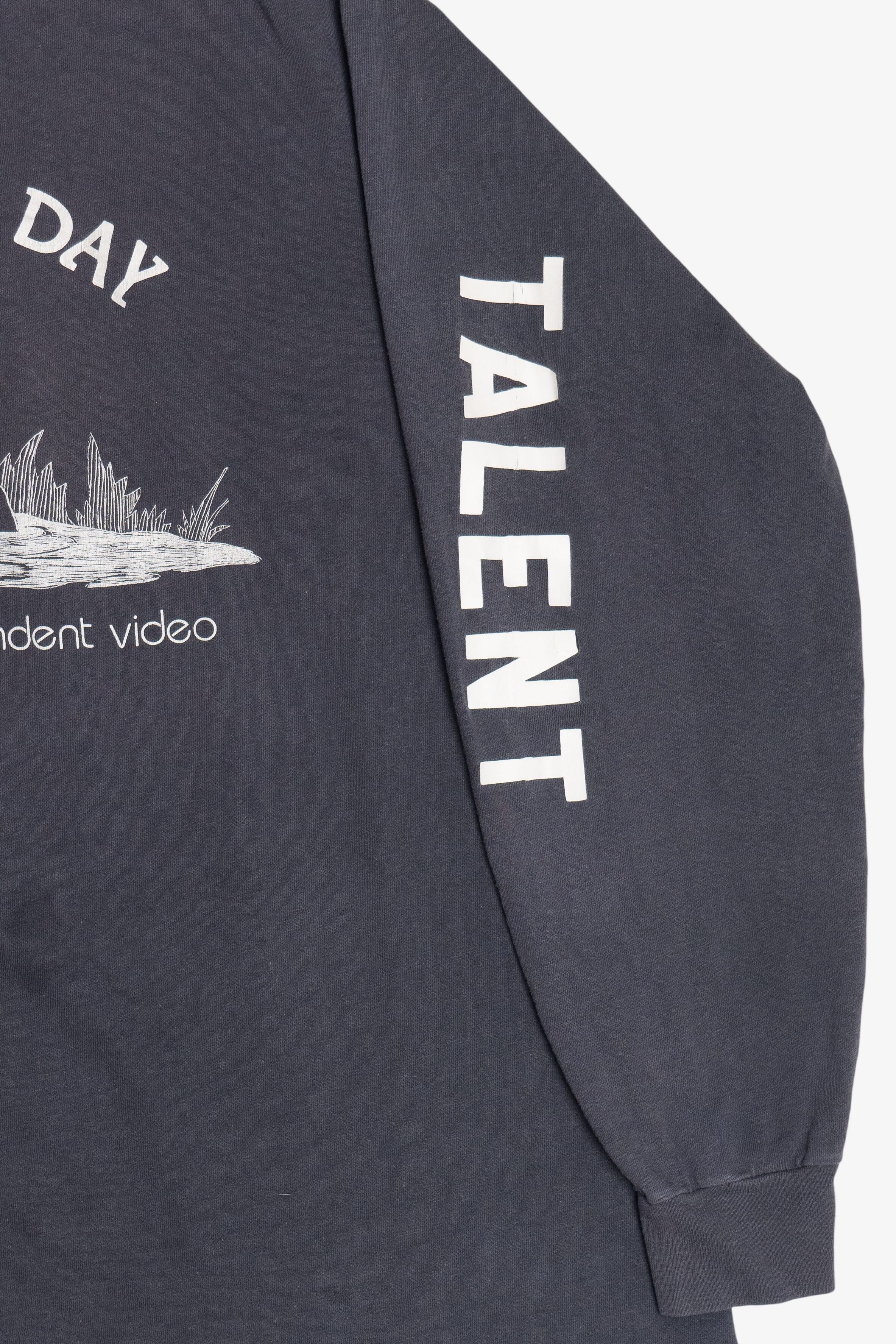 Vintage "Face The Day" "Emerson Independent Video" "Talent" Long Sleeve T-Shirt (1990s)