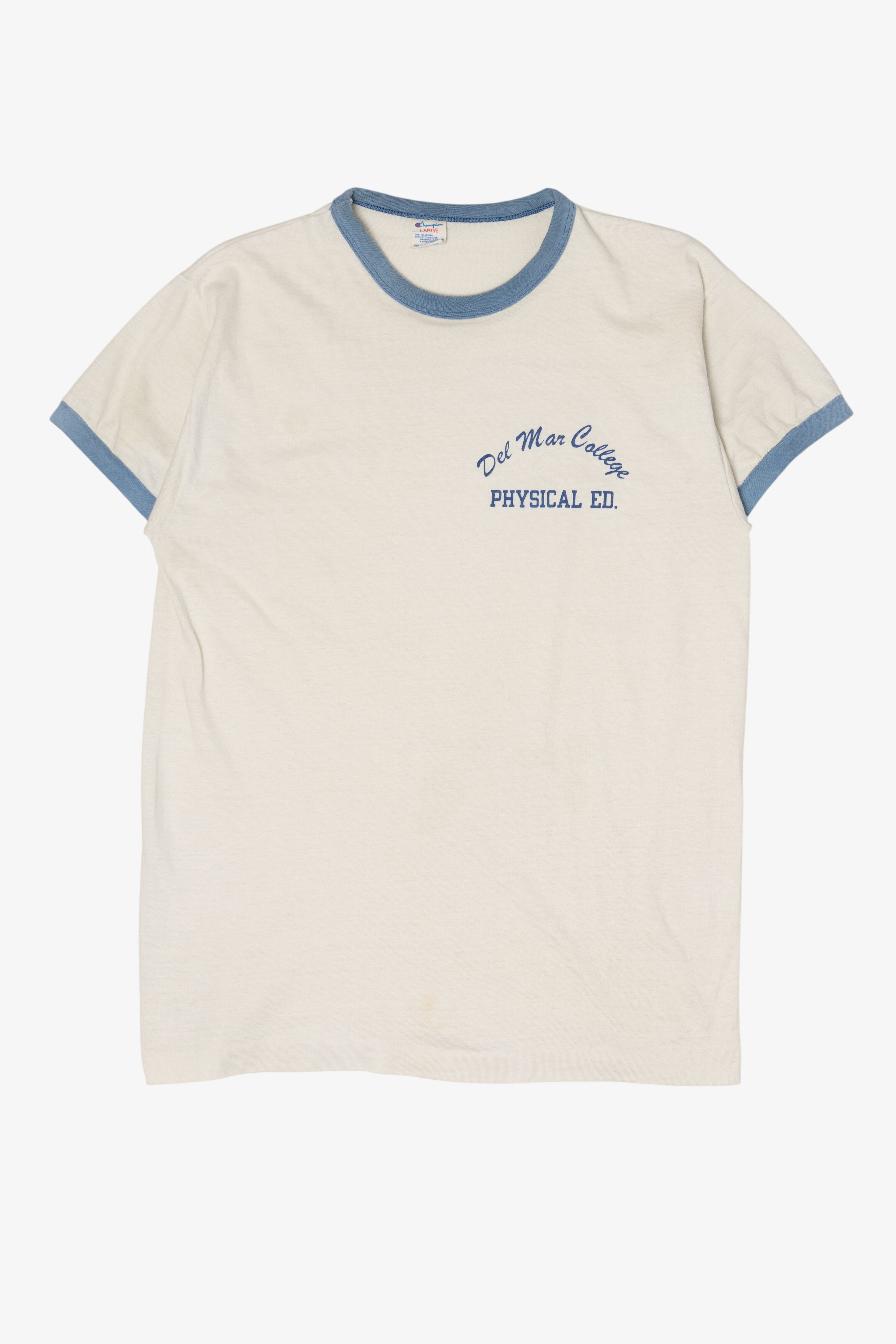 Vintage Del Mar College Physical Education Champion Ringer T-Shirt (1990s)