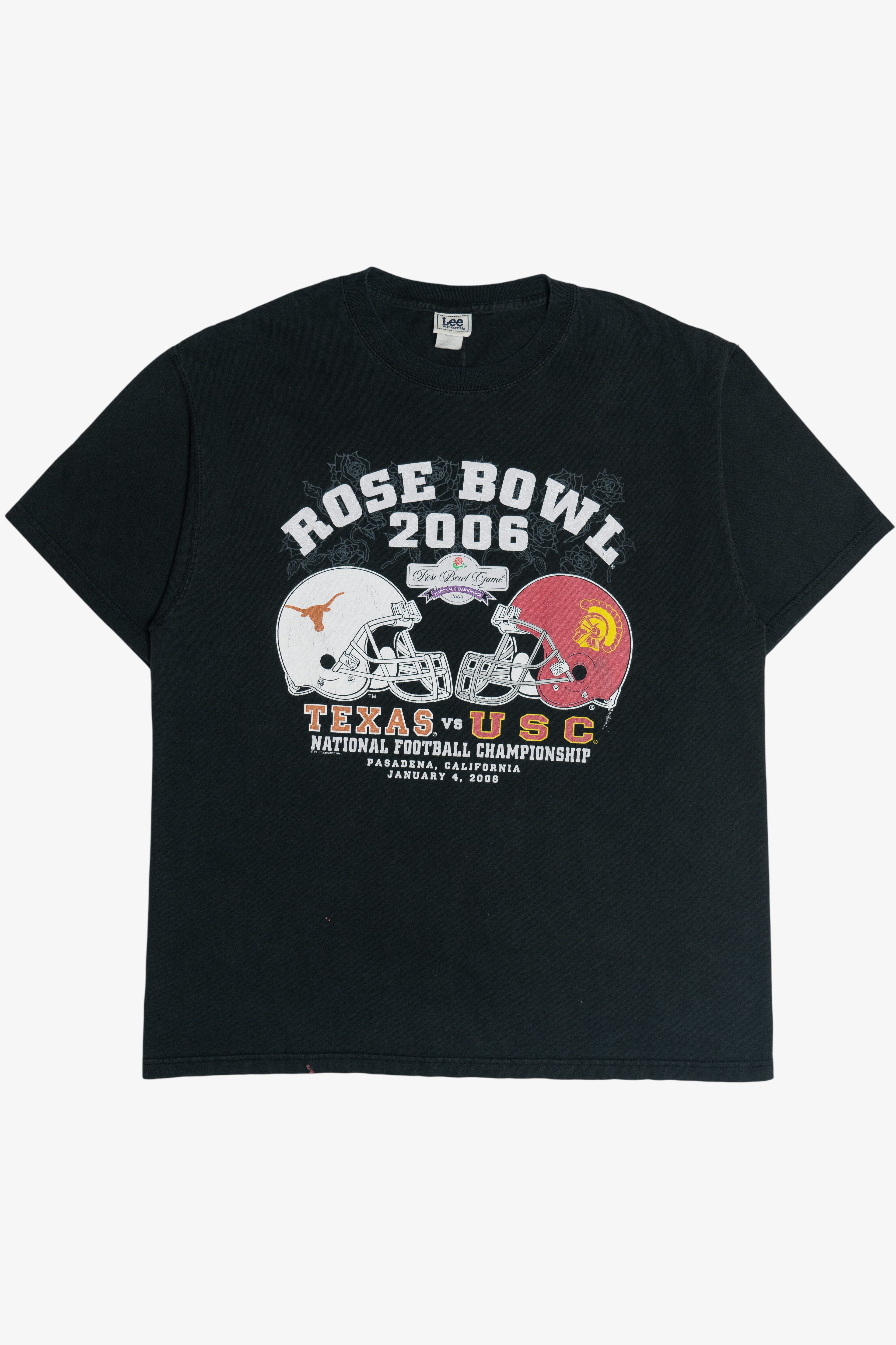 Vintage Rose Bowl 2006 Texas Vs USC Souvenir T-Shirt (2000s)