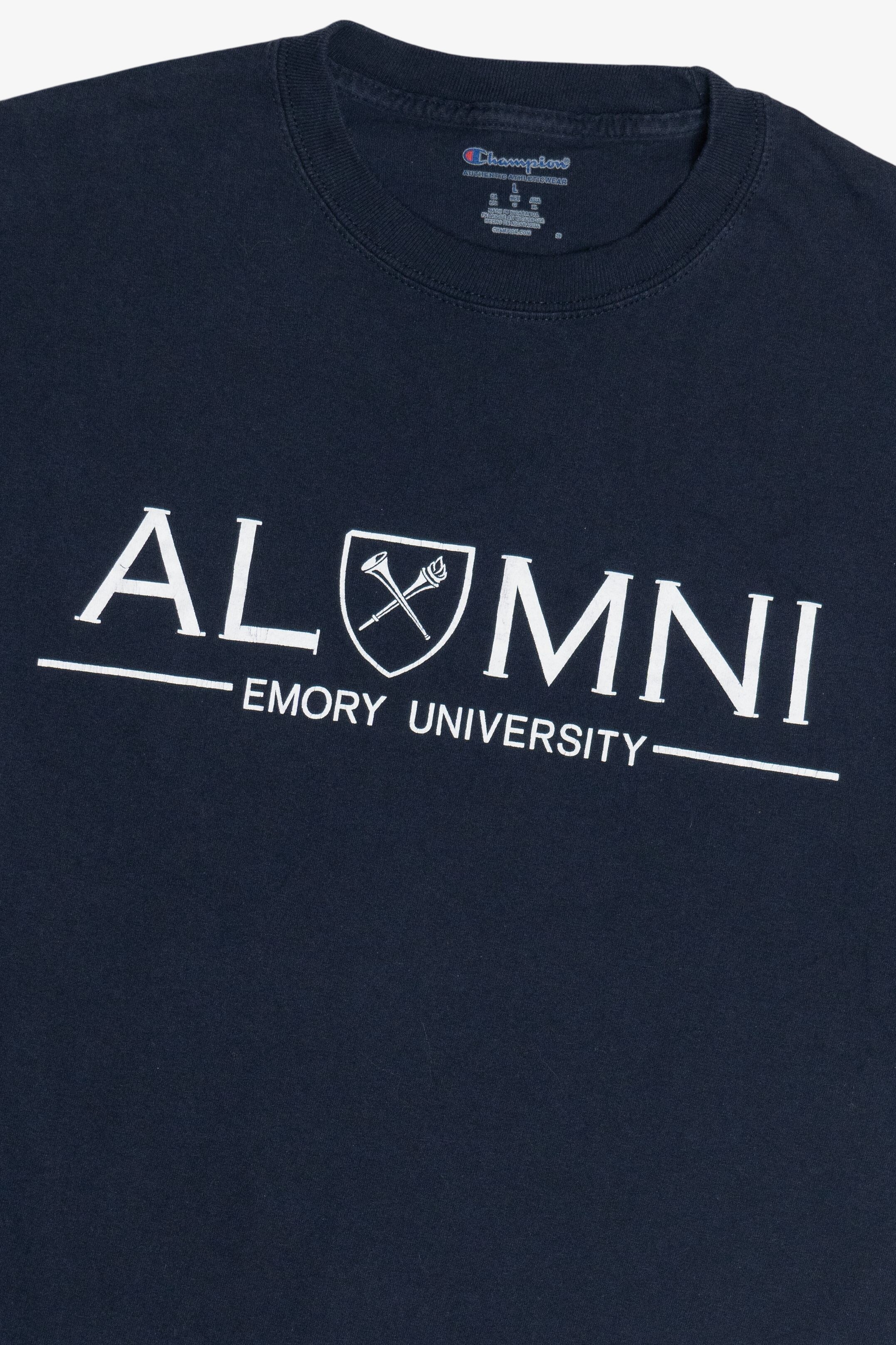 Navy Blue "Emory University" "Alumni" Champion College T-Shirt (2010s)