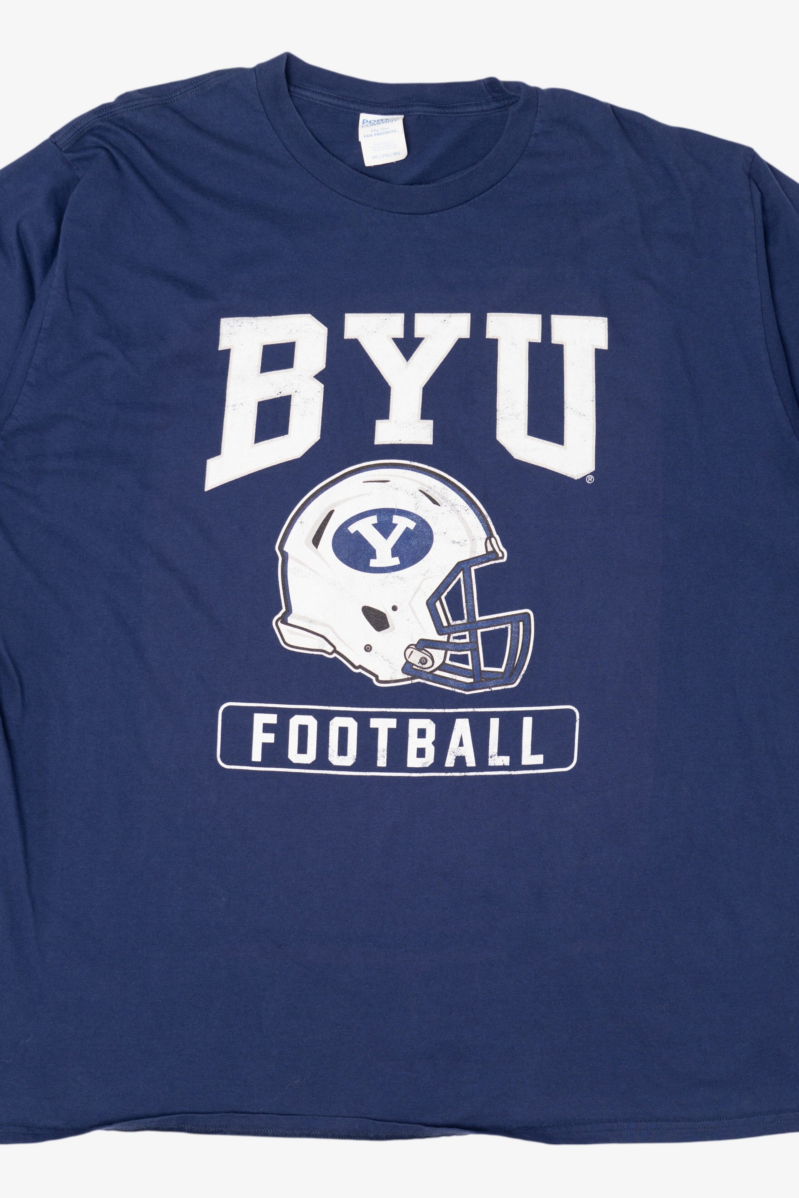 Navy Blue Brigham Young University Football T-Shirt (2010s)