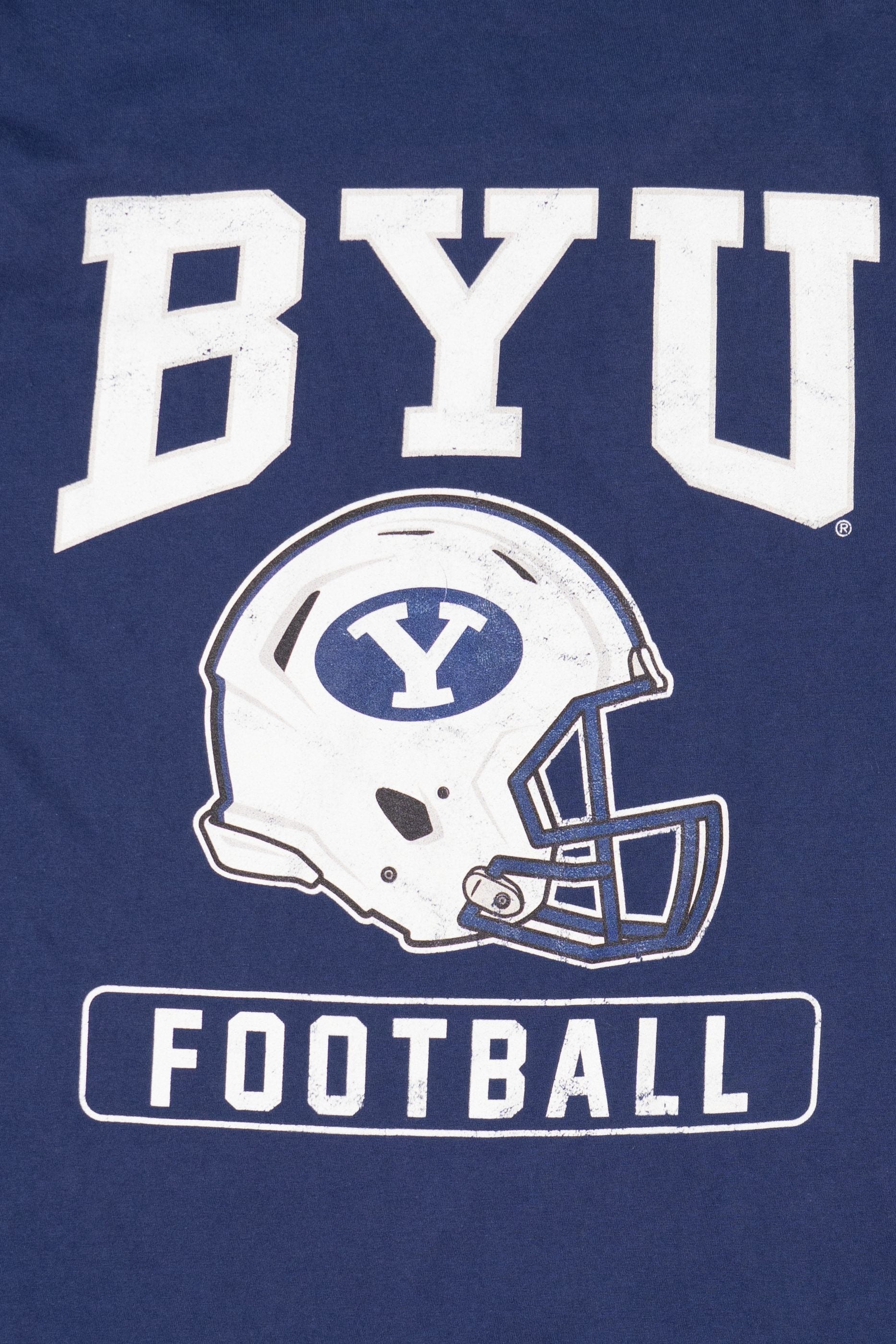 Navy Blue Brigham Young University Football T-Shirt (2010s)