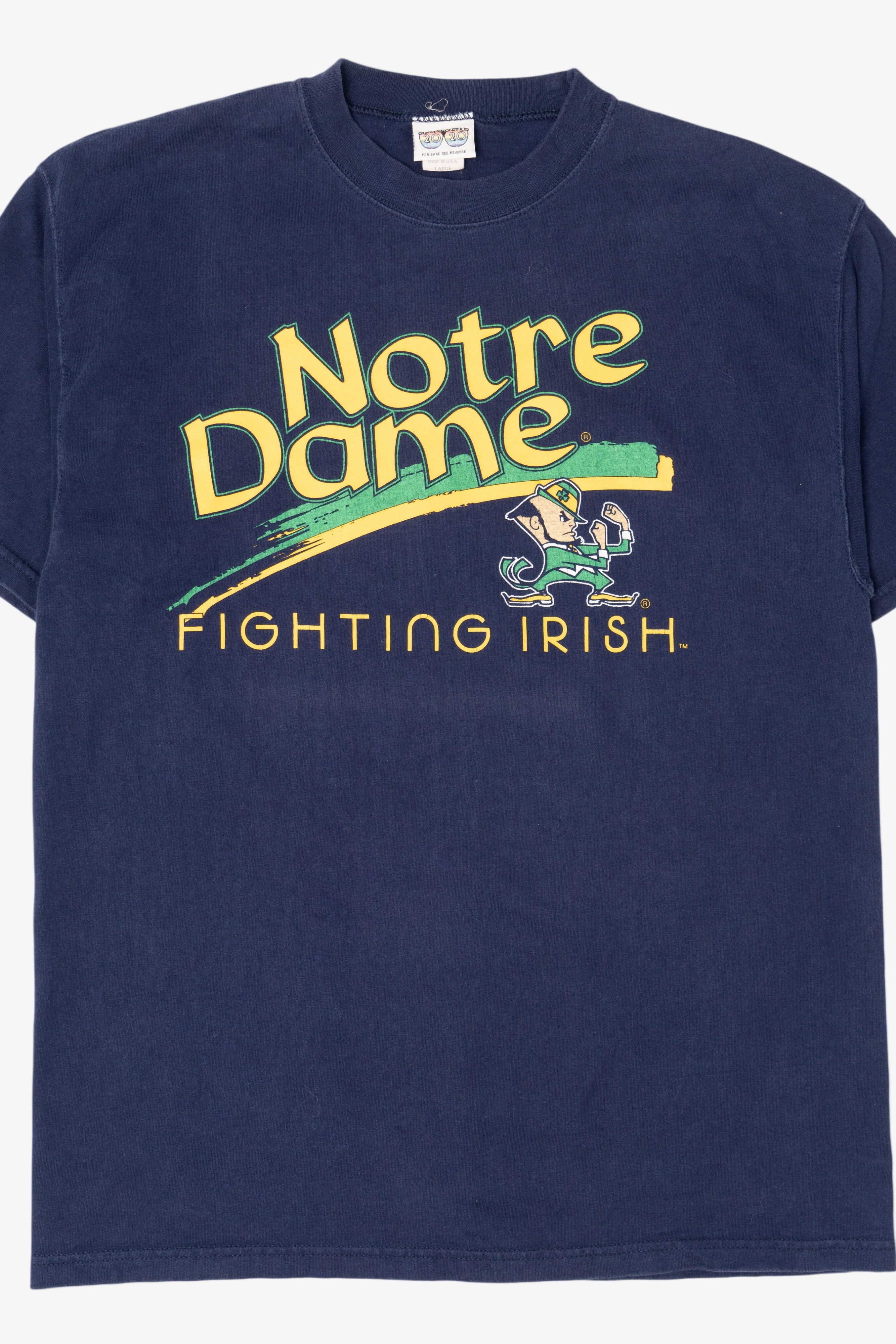 Vintage Navy Blue Notre Dame Fighting Irish T-Shirt (1990s)